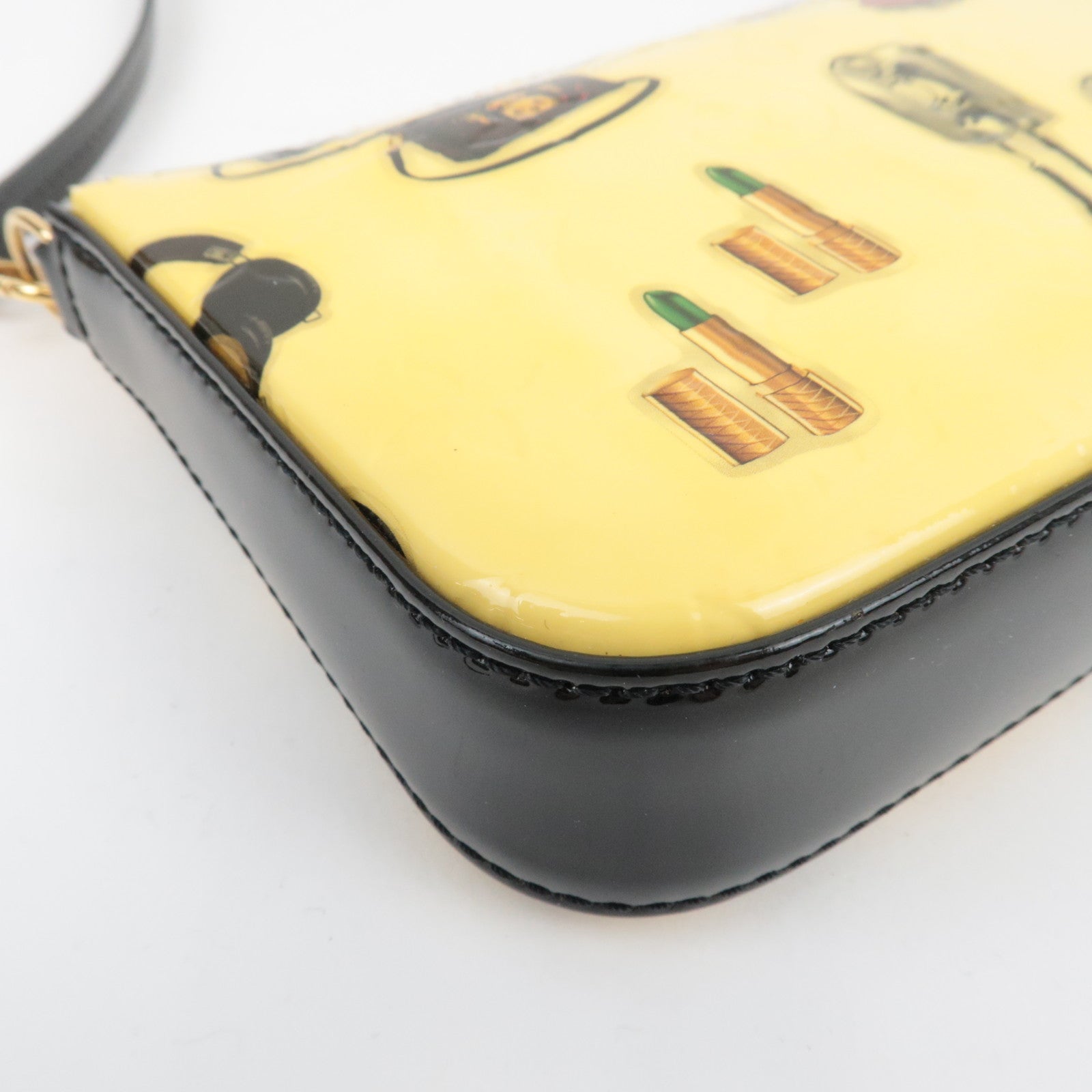 Louis Vuitton Monogram Vernis Sticker Pochette Accessoires Hand bag Blanc M90928 DR1105