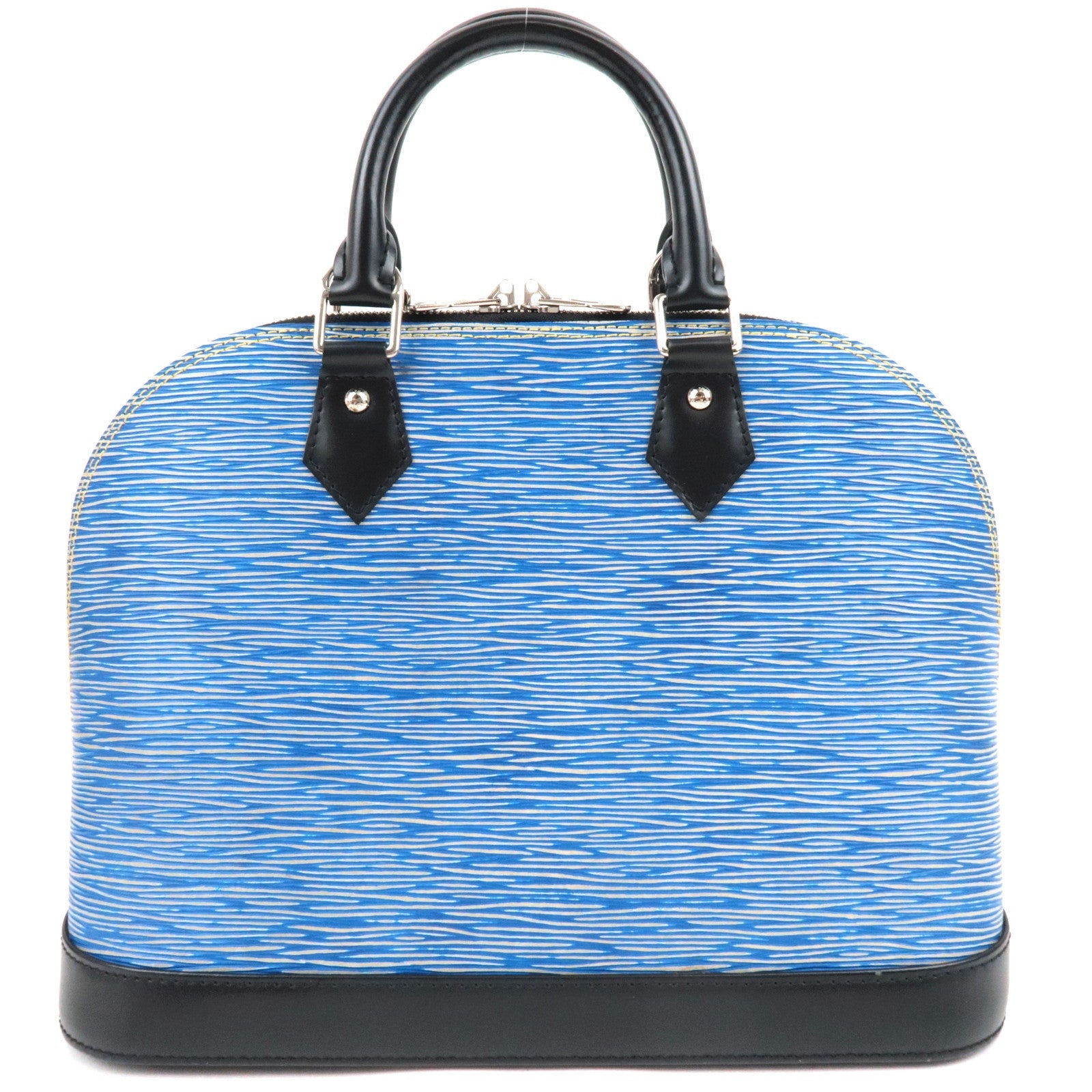 Louis Vuitton Epi Denim Alma PM Handbag Denim Blue M51052 SD0146 Key Lock, Clochette