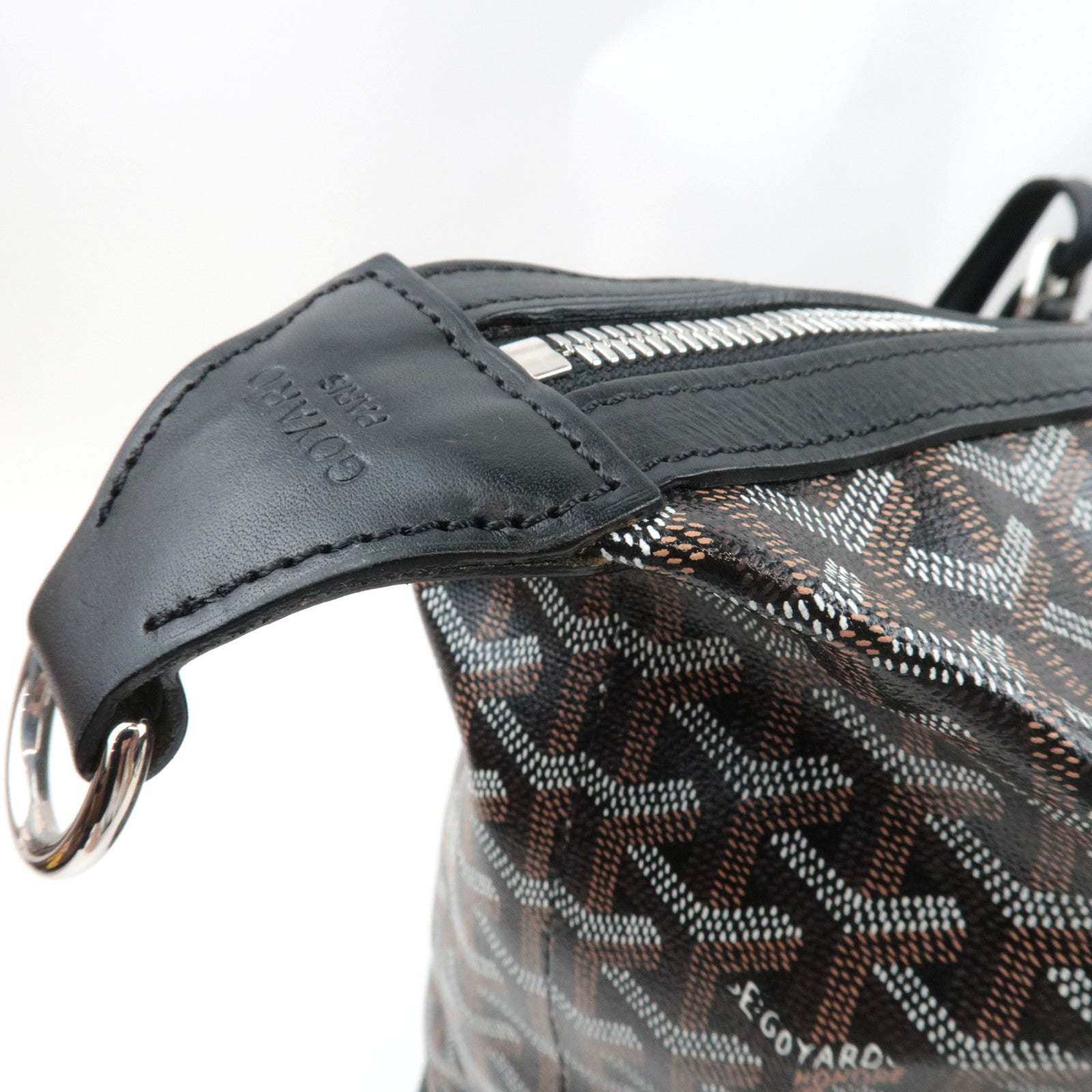 Goyard Herringbone Boeing 55 Travel Bag PVC Leather Black *Dust bag, Key Lock