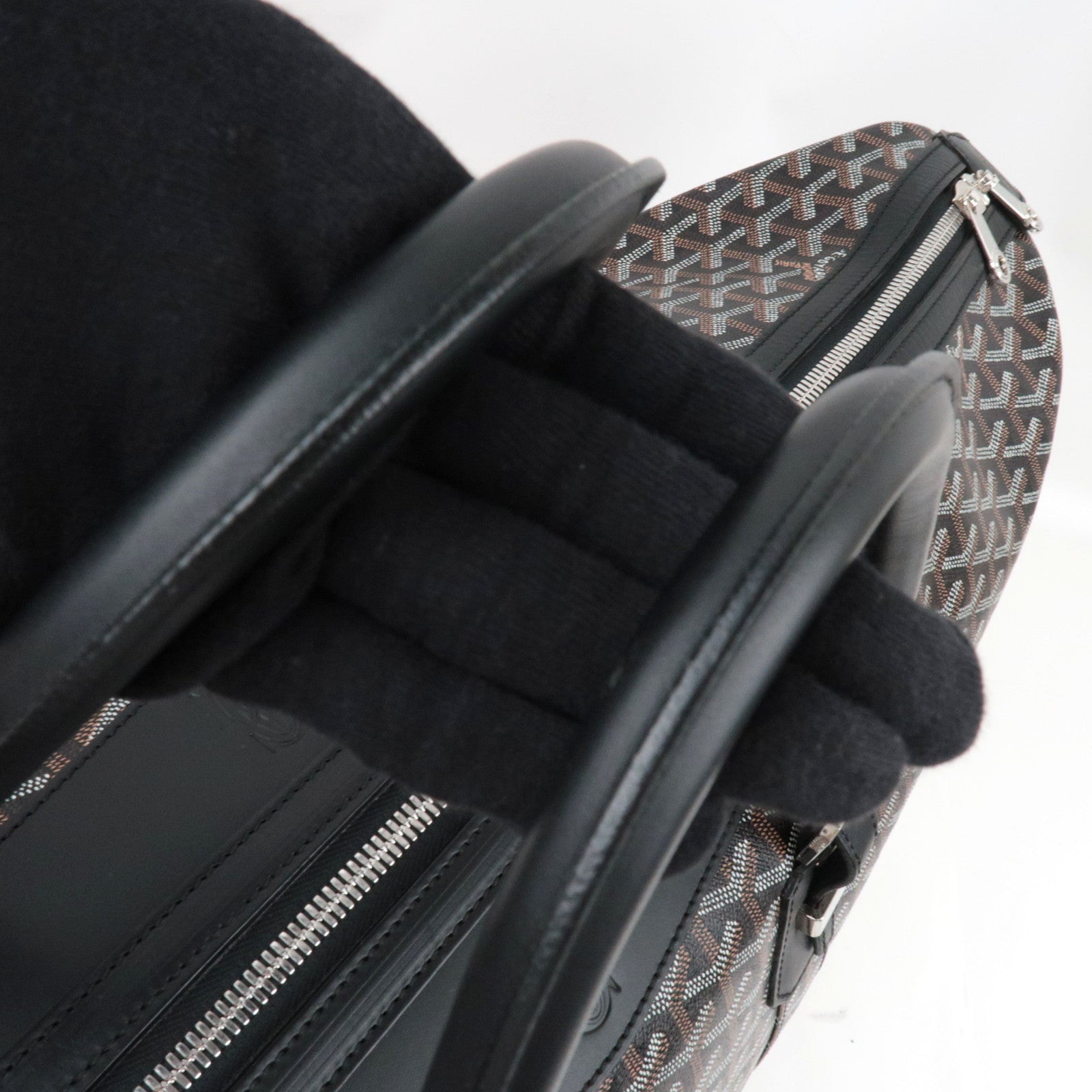 Goyard Herringbone Boeing 55 Travel Bag PVC Leather Black *Dust bag, Key Lock