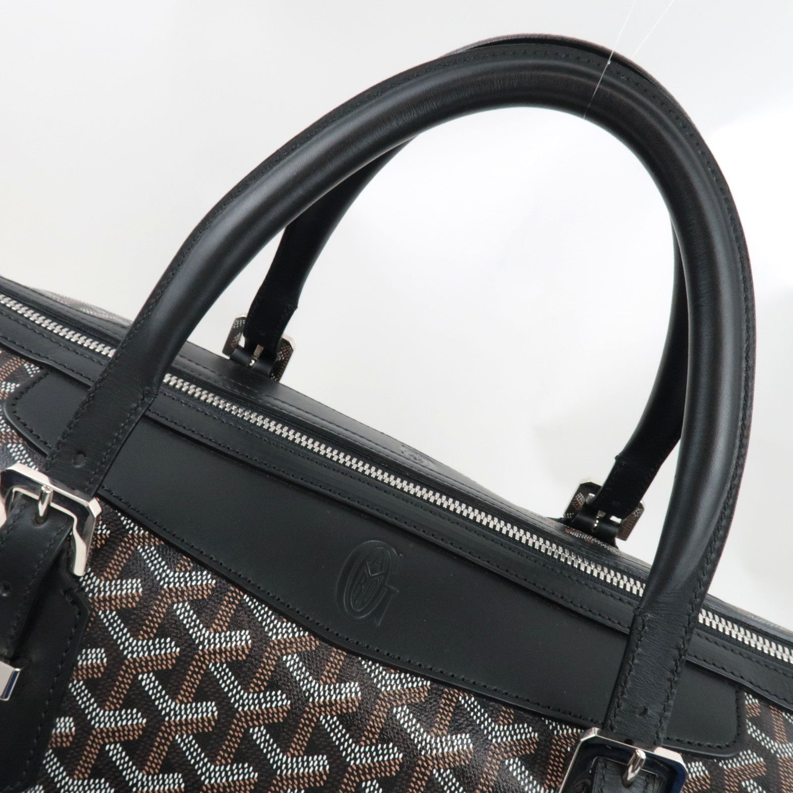 Goyard Herringbone Boeing 55 Travel Bag PVC Leather Black *Dust bag, Key Lock