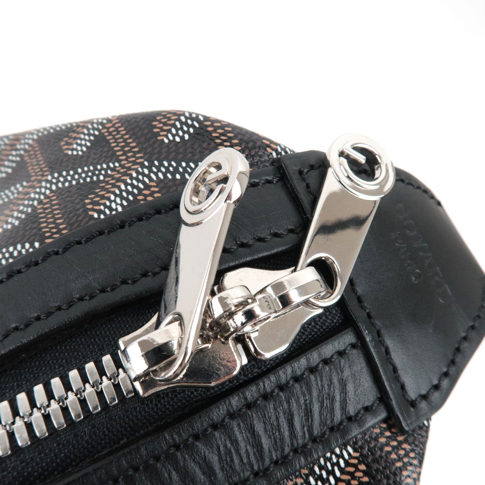 Goyard Herringbone Boeing 55 Travel Bag PVC Leather Black *Dust bag, Key Lock