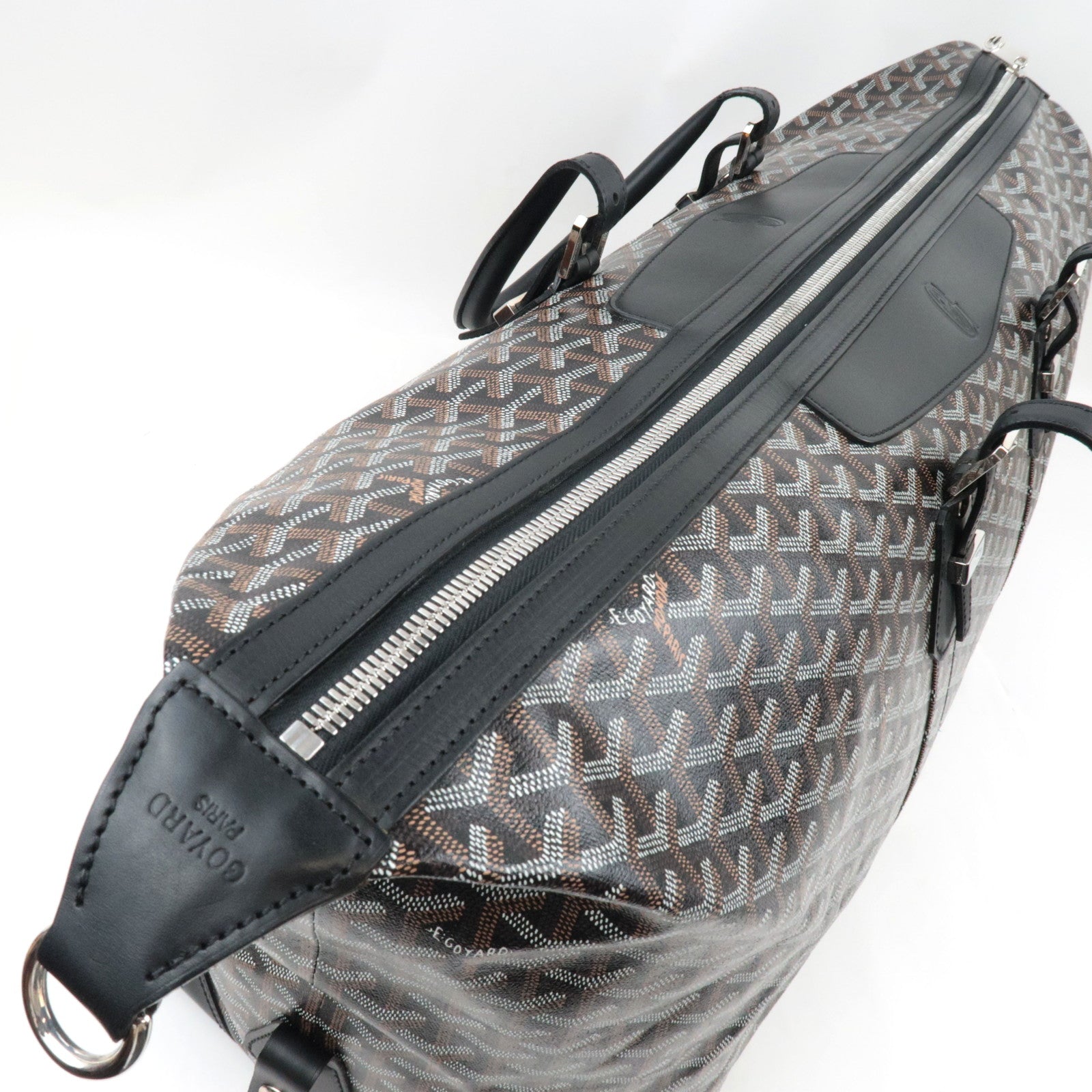 Goyard Herringbone Boeing 55 Travel Bag PVC Leather Black *Dust bag, Key Lock