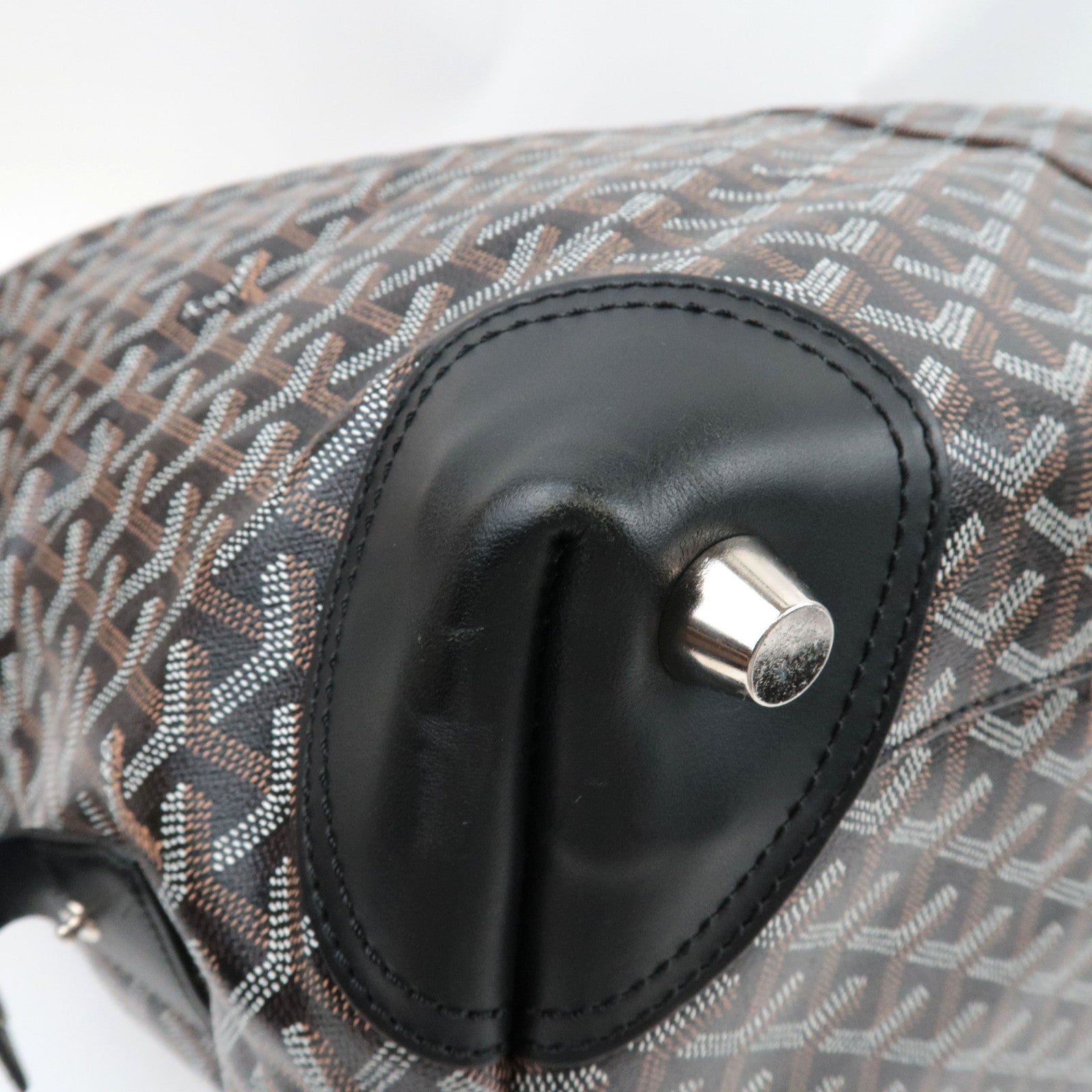 Goyard Herringbone Boeing 55 Travel Bag PVC Leather Black *Dust bag, Key Lock