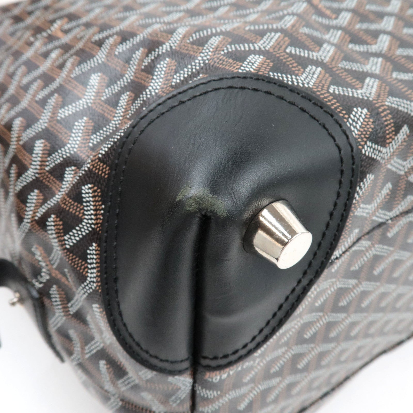 Goyard Herringbone Boeing 55 Travel Bag PVC Leather Black *Dust bag, Key Lock