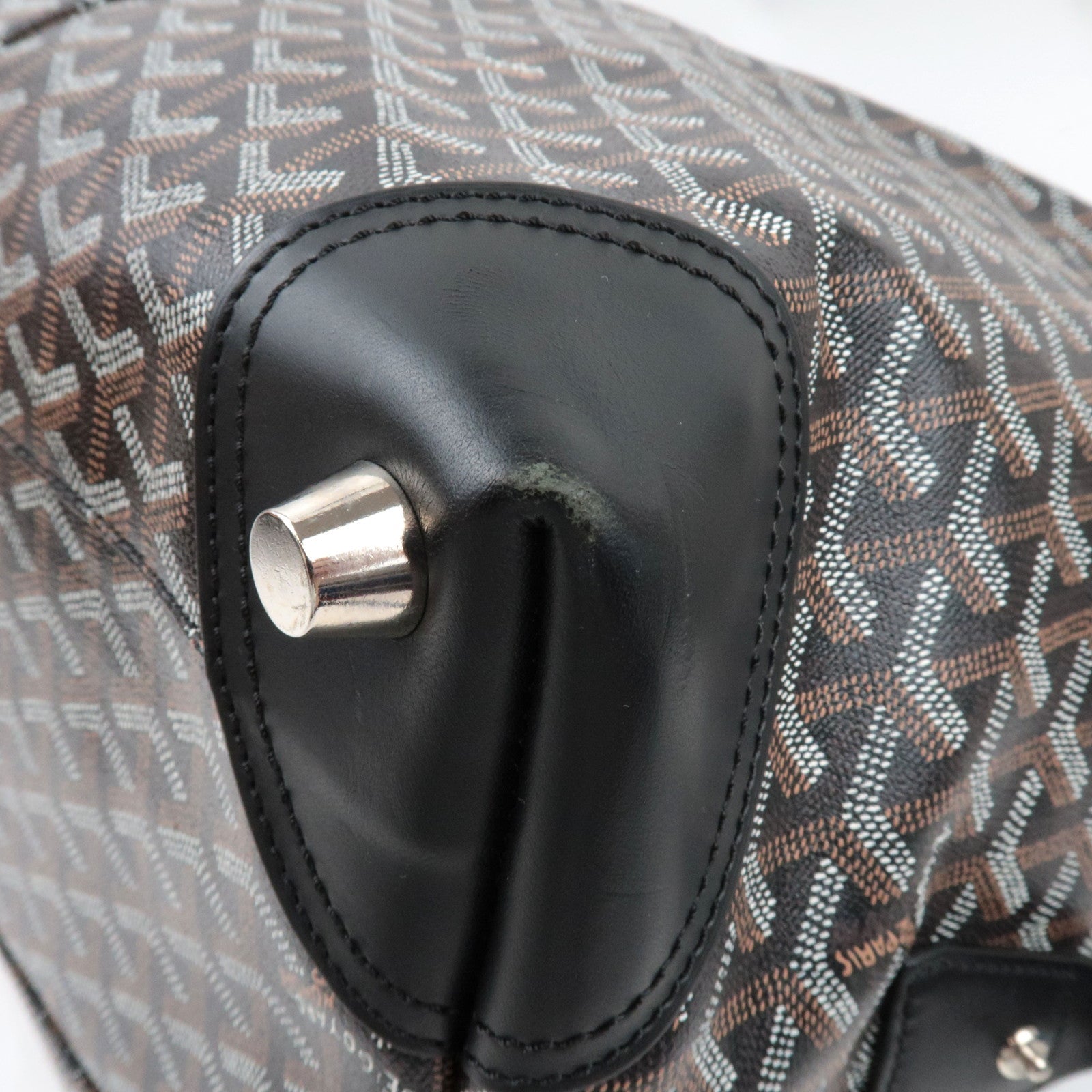 Goyard Herringbone Boeing 55 Travel Bag PVC Leather Black *Dust bag, Key Lock