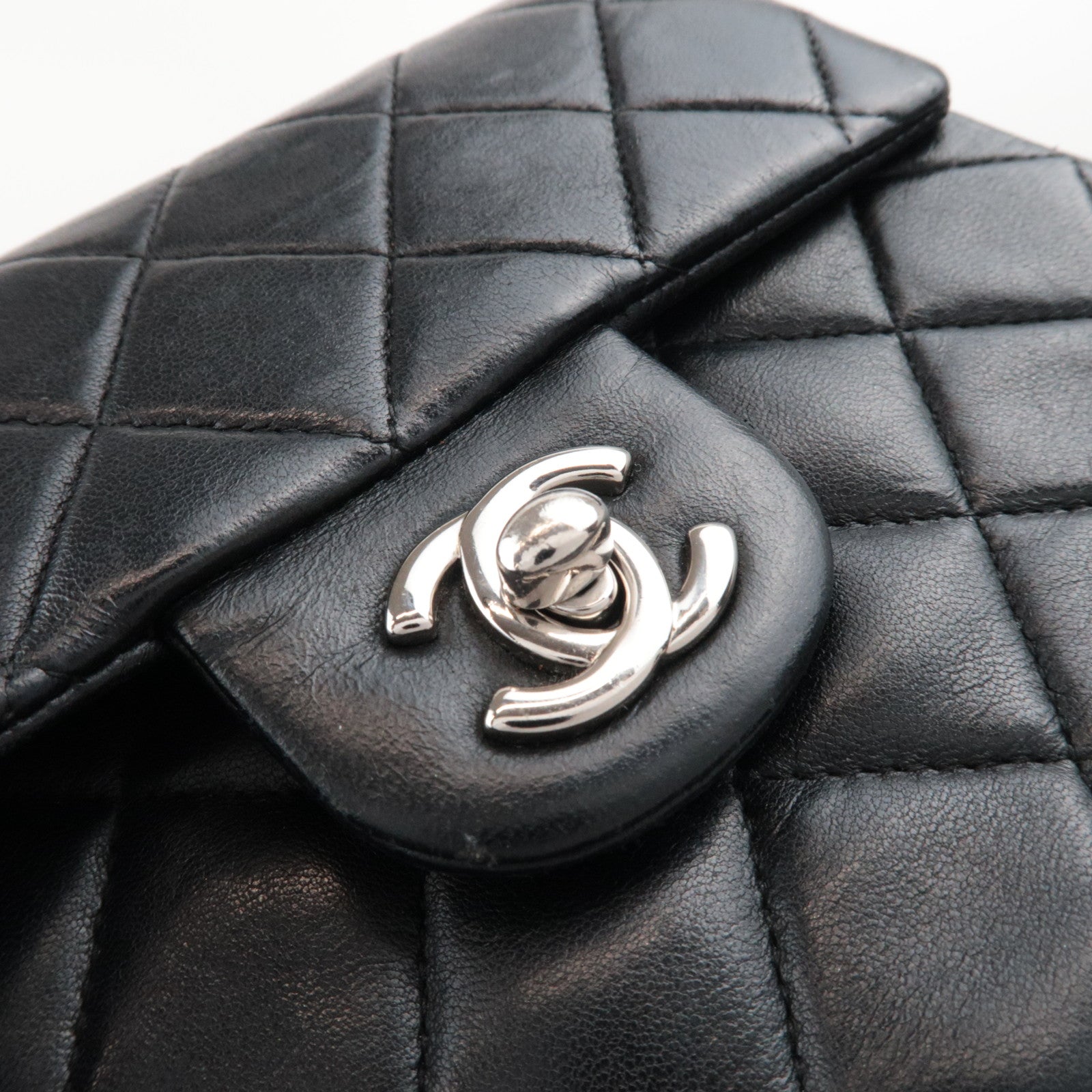 CHANEL Mini Matelasse 17 Chain Shoulder Bag Single Flap Lambskin Black 6143404