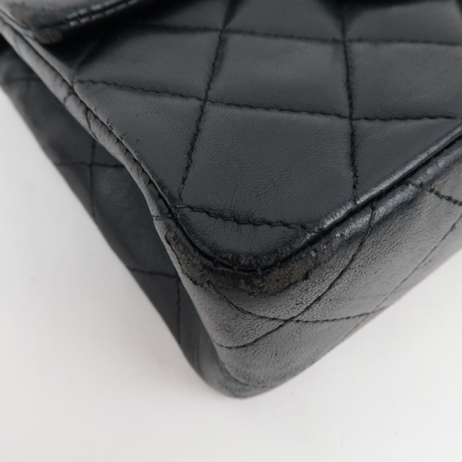 CHANEL Mini Matelasse 17 Chain Shoulder Bag Single Flap Lambskin Black 6143404