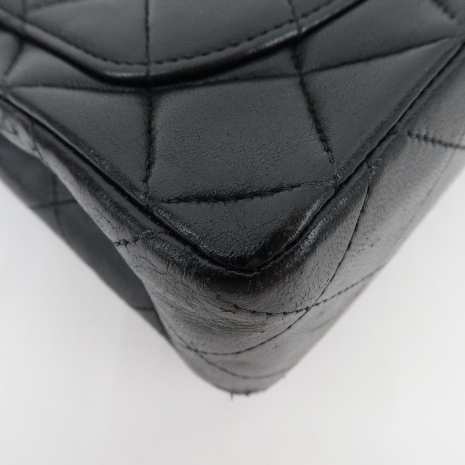 CHANEL Mini Matelasse 17 Chain Shoulder Bag Single Flap Lambskin Black 6143404