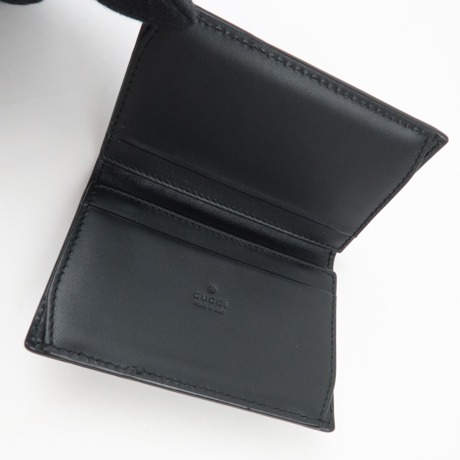 GUCCI Guccissima Card Case Black 406699