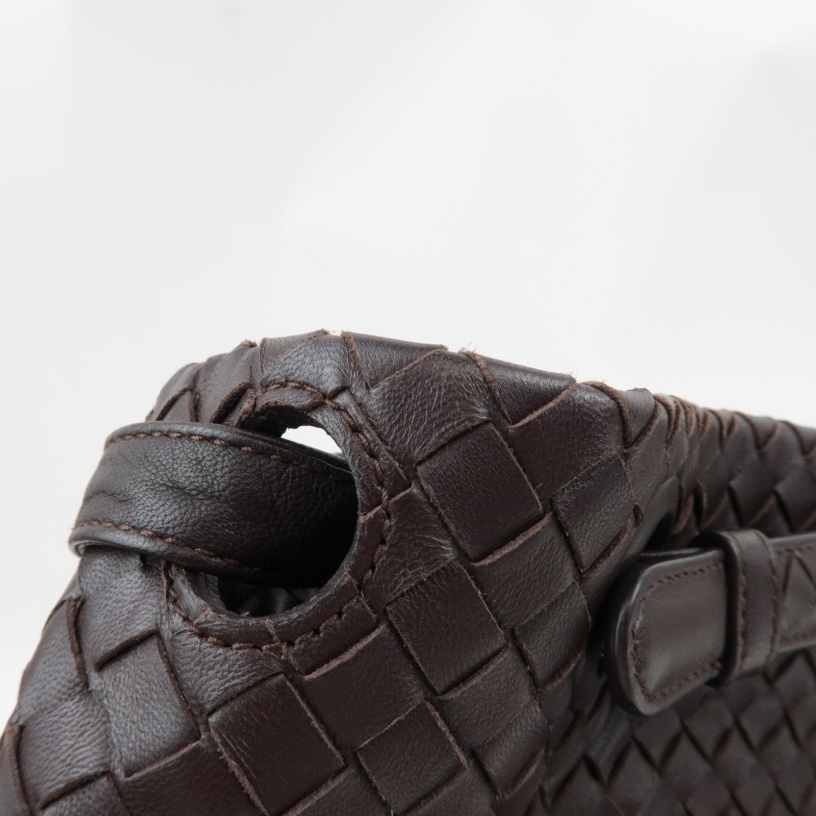 BOTTEGA VENETA Intrecciato Medium Garda Hand Bag Leather Brown 179320 *Dust bag, Mirror