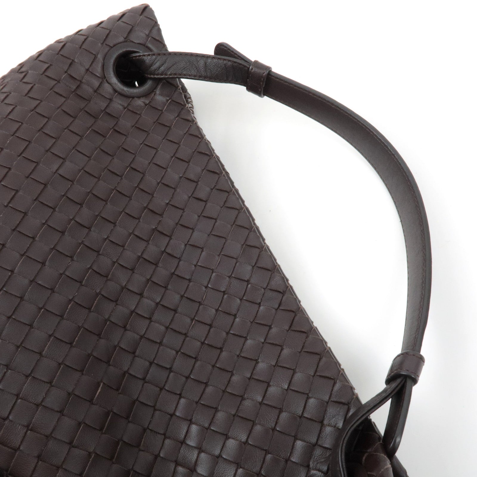 BOTTEGA VENETA Intrecciato Medium Garda Hand Bag Leather Brown 179320 *Dust bag, Mirror