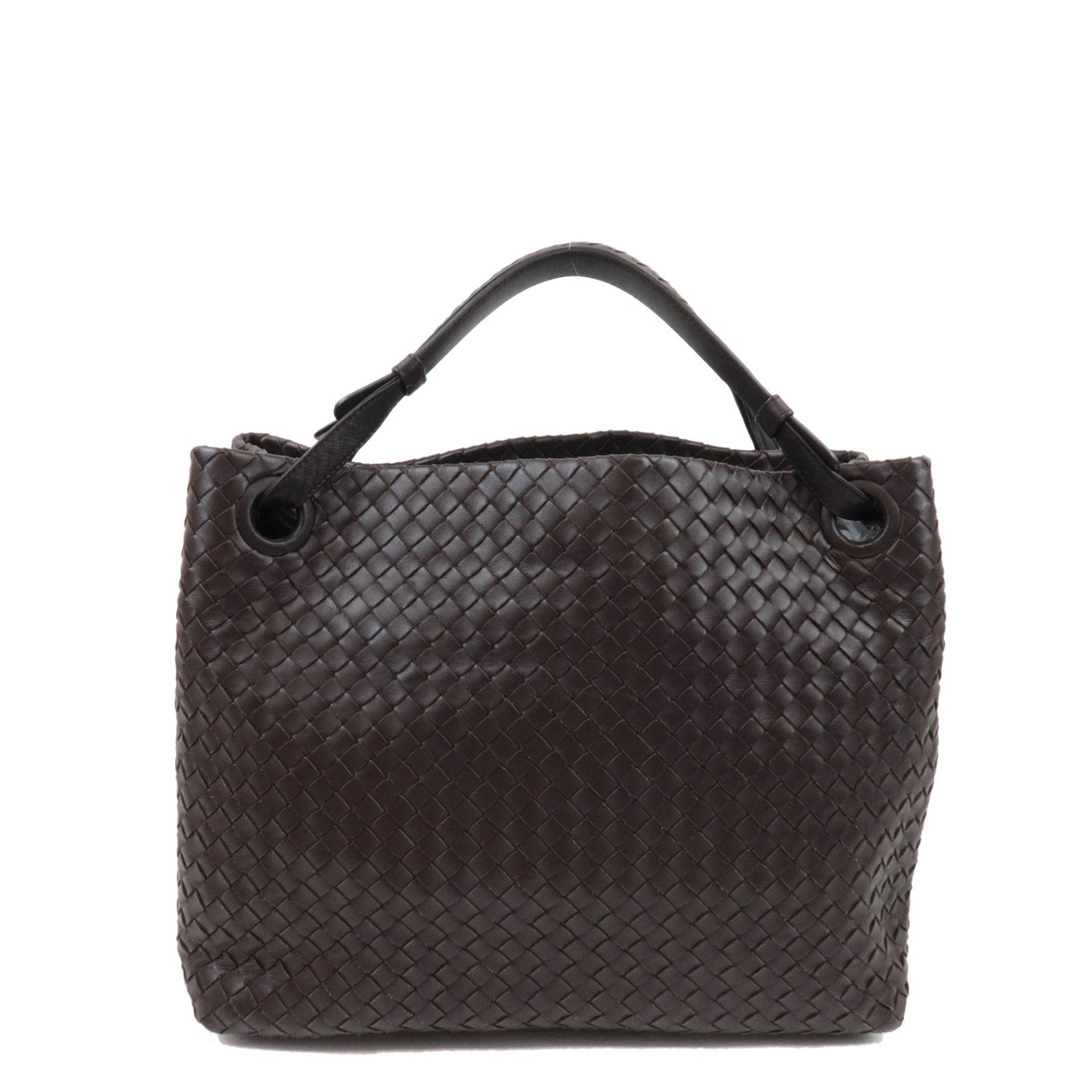 BOTTEGA VENETA Intrecciato Medium Garda Hand Bag Leather Brown 179320 *Dust bag, Mirror75464