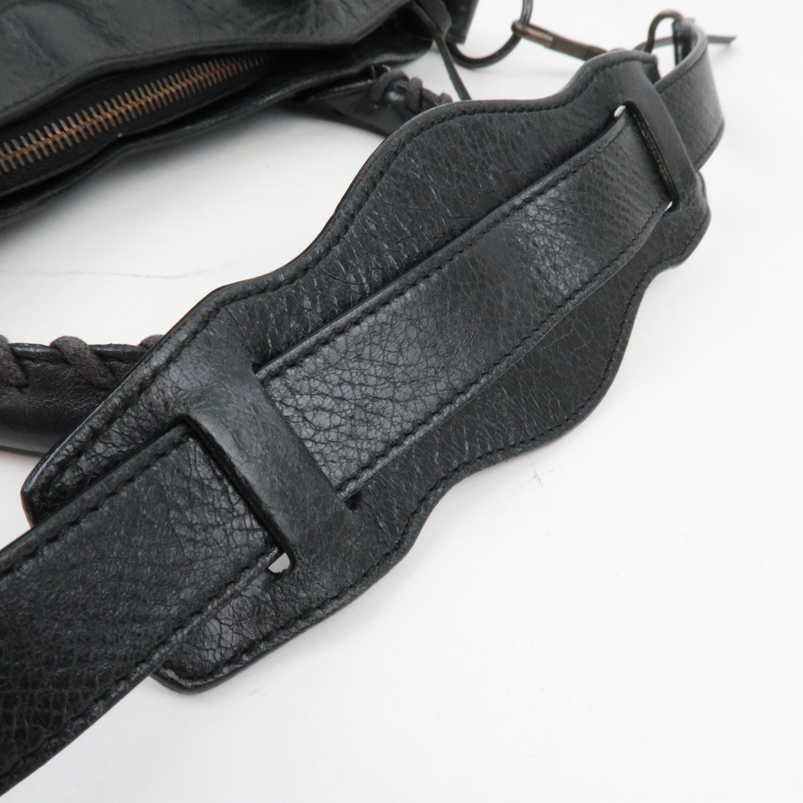 BALENCIAGA The First 2Way Bag Leather Black 103208 *Strap, Mirror