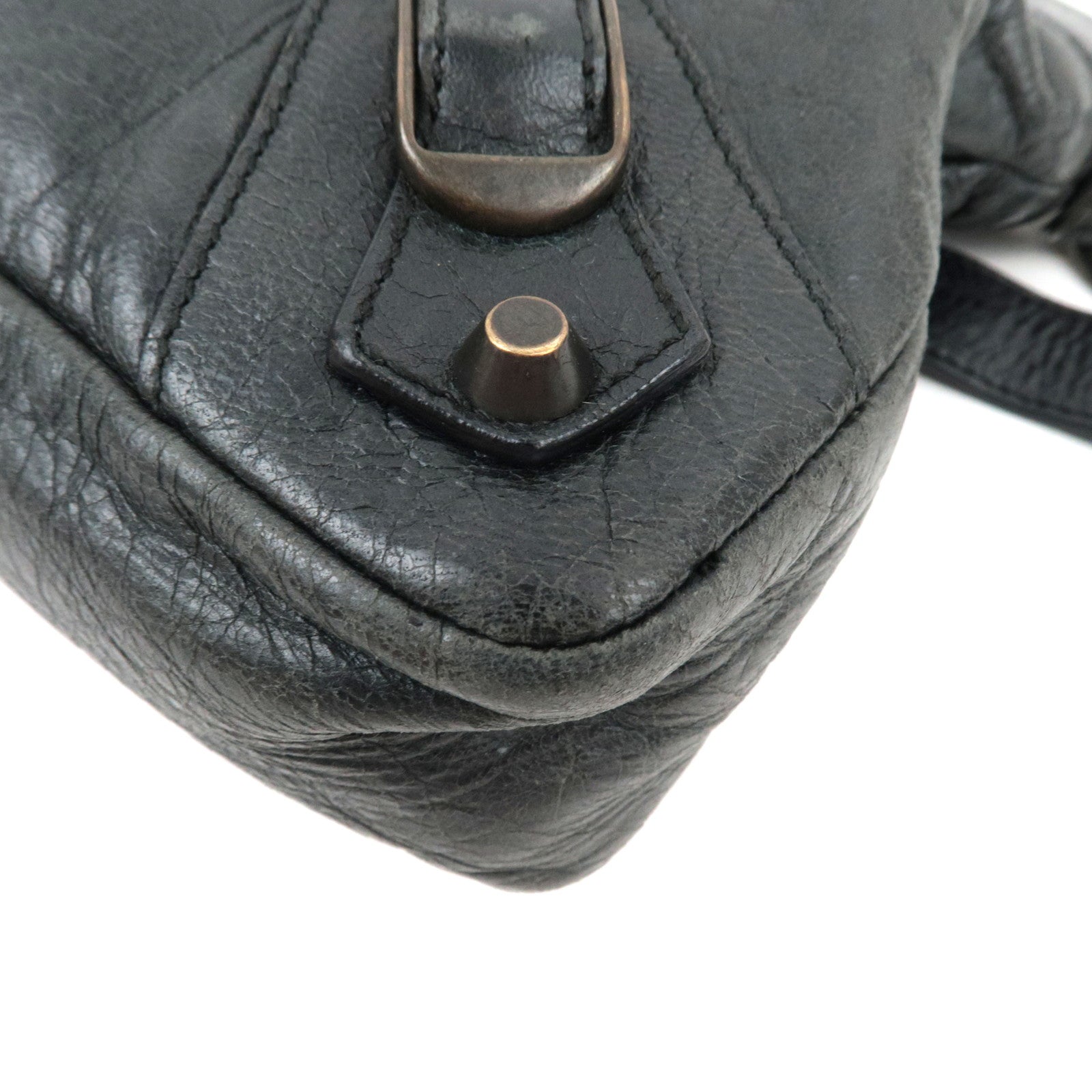 BALENCIAGA The First 2Way Bag Leather Black 103208 *Strap, Mirror