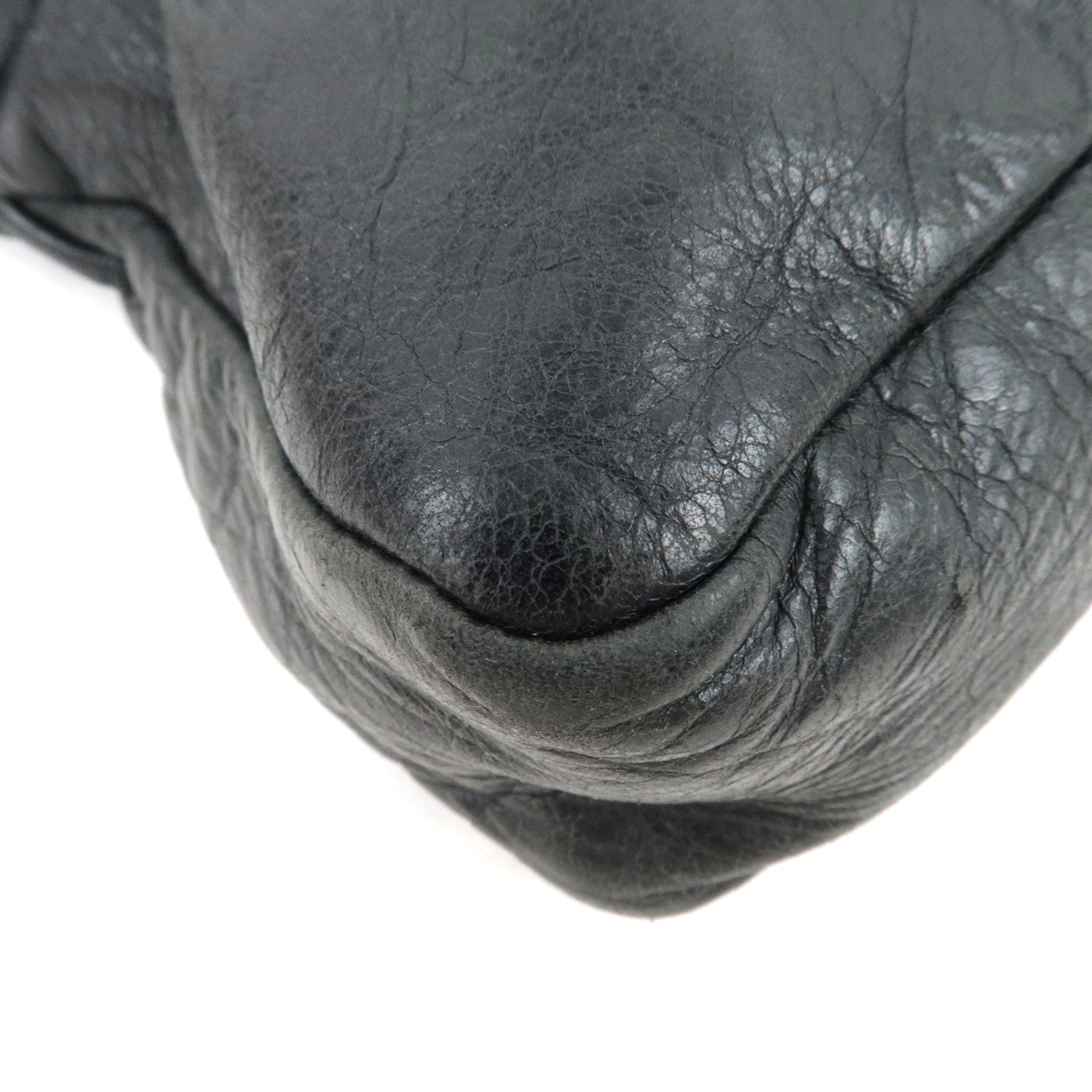 BALENCIAGA The First 2Way Bag Leather Black 103208 *Strap, Mirror