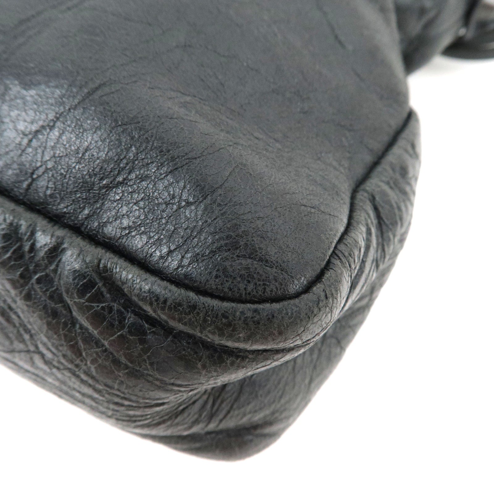 BALENCIAGA The First 2Way Bag Leather Black 103208 *Strap, Mirror