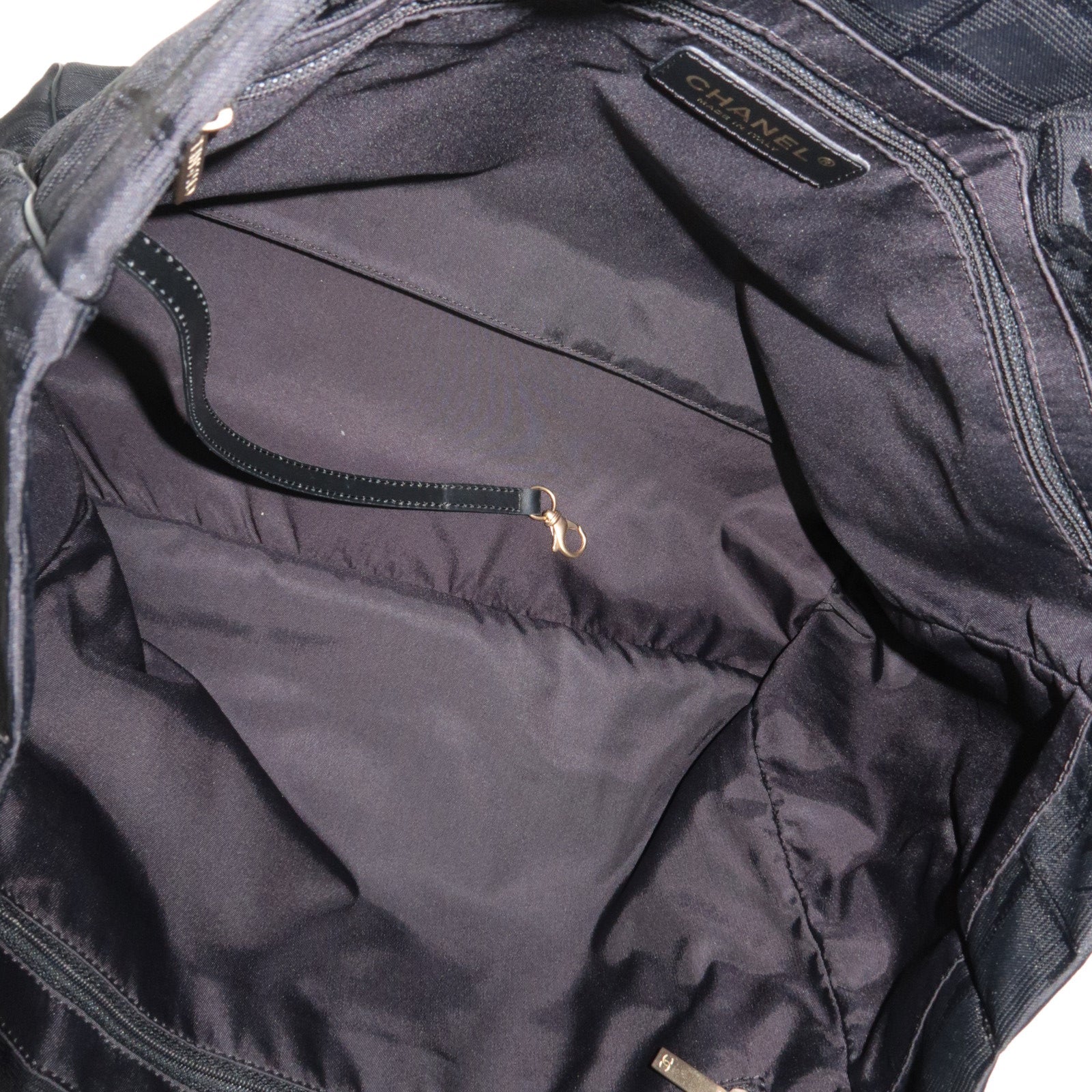 CHANEL New Travel Line Tote MM Nylon Jacquard Leather Black A15991 8888573