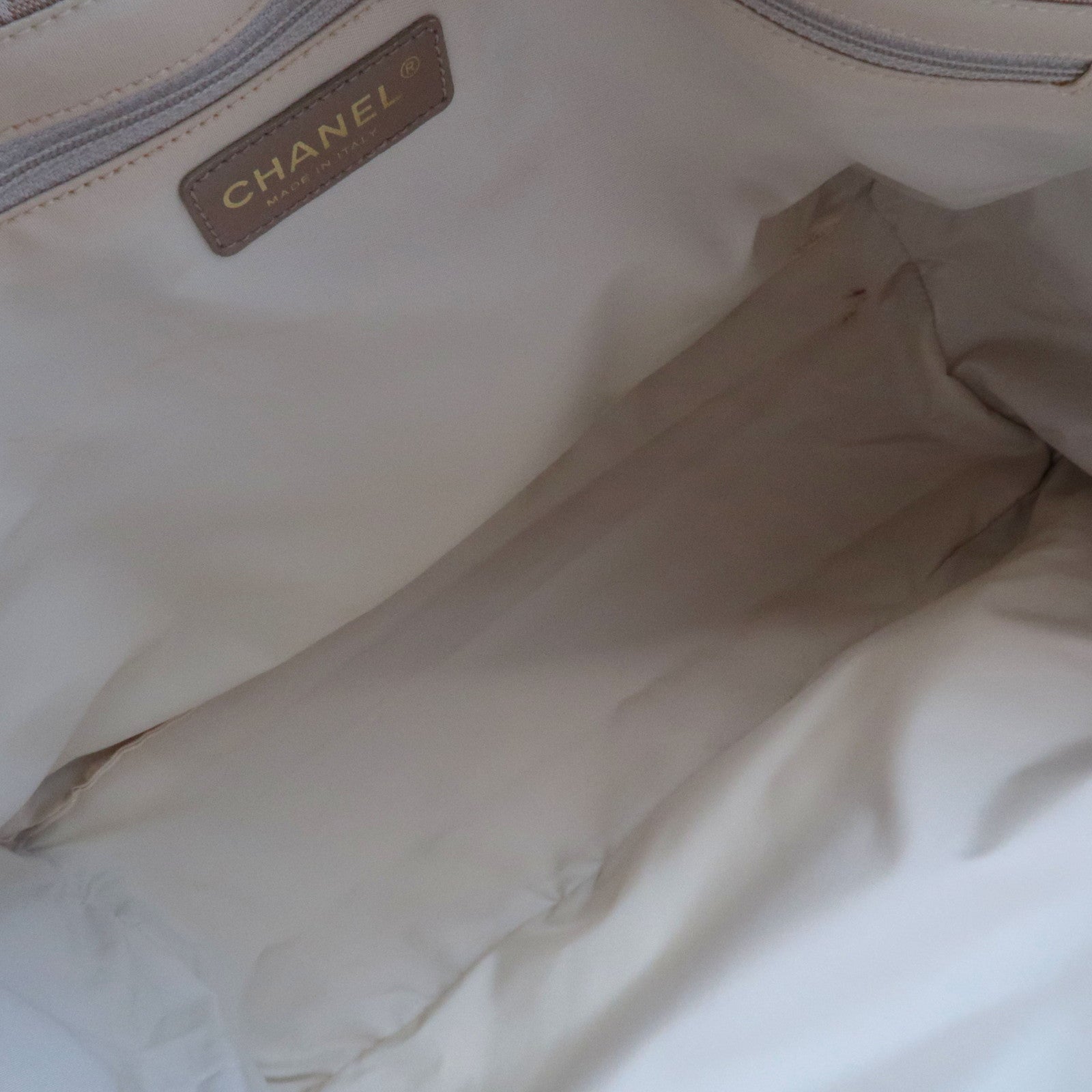 CHANEL New Travel Line Tote MM Nylon Jacquard Leather Beige A15991 8171148 *Dust bag