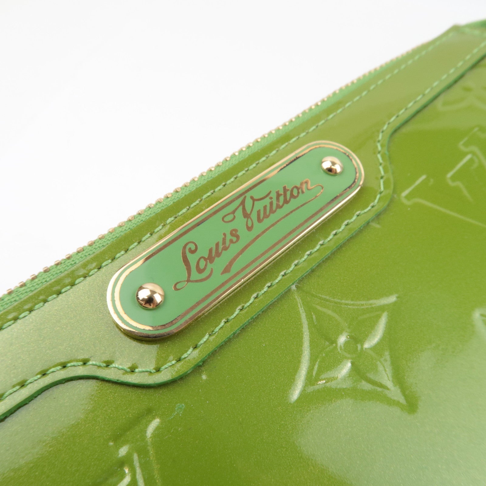 Louis Vuitton Monogram Vernis Trousse Cosmetic Cosmetic Pouch Vert Tonic M93649 SN4078 *Dust bag