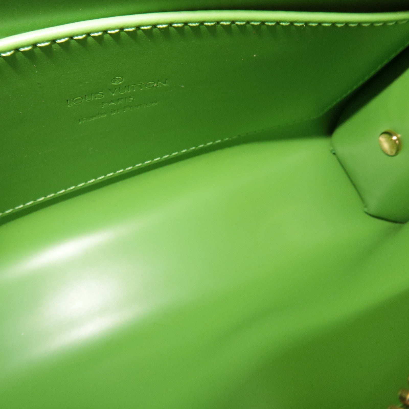 Louis Vuitton Monogram Vernis Trousse Cosmetic Cosmetic Pouch Vert Tonic M93649 SN4078 *Dust bag