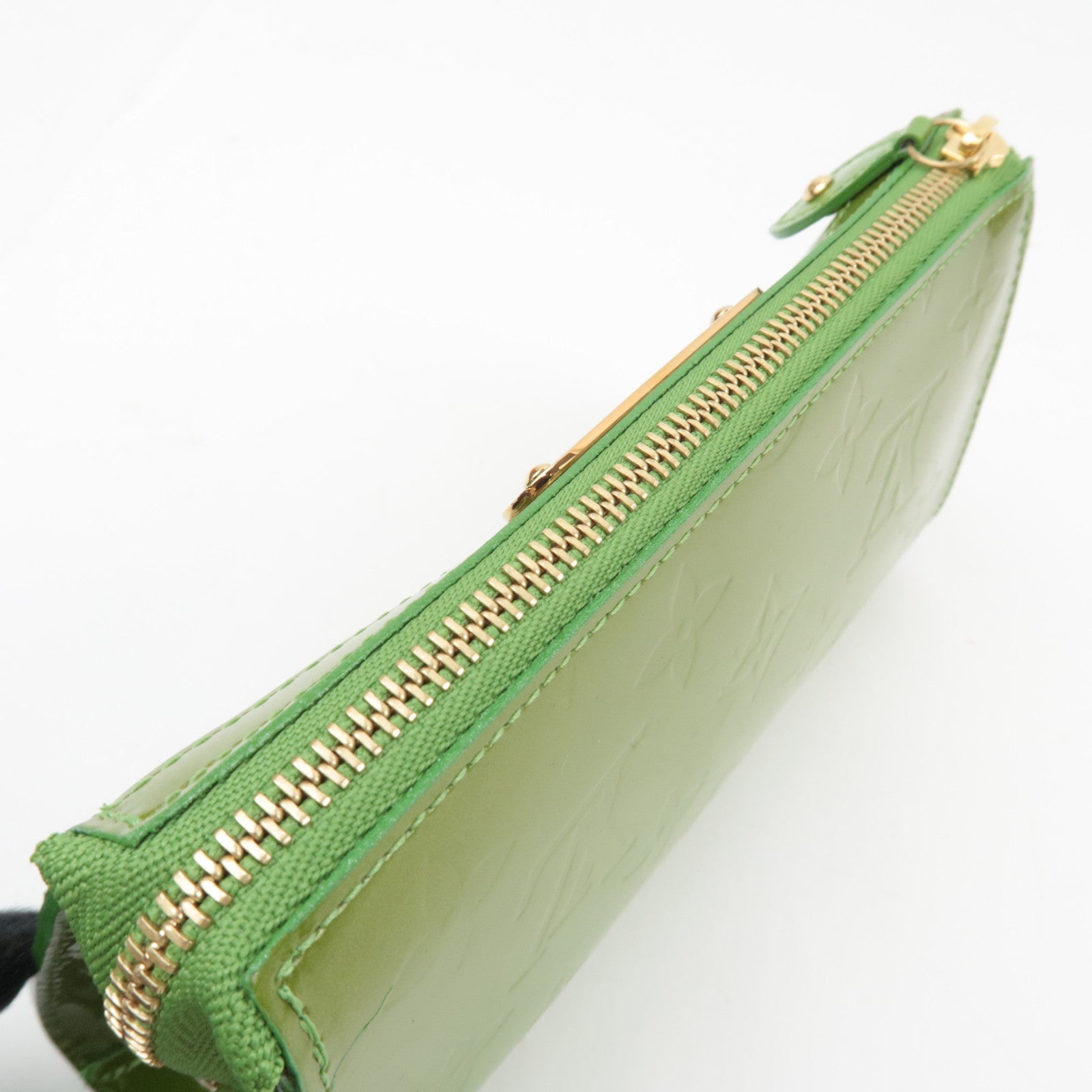 Louis Vuitton Monogram Vernis Trousse Cosmetic Cosmetic Pouch Vert Tonic M93649 SN4078 *Dust bag