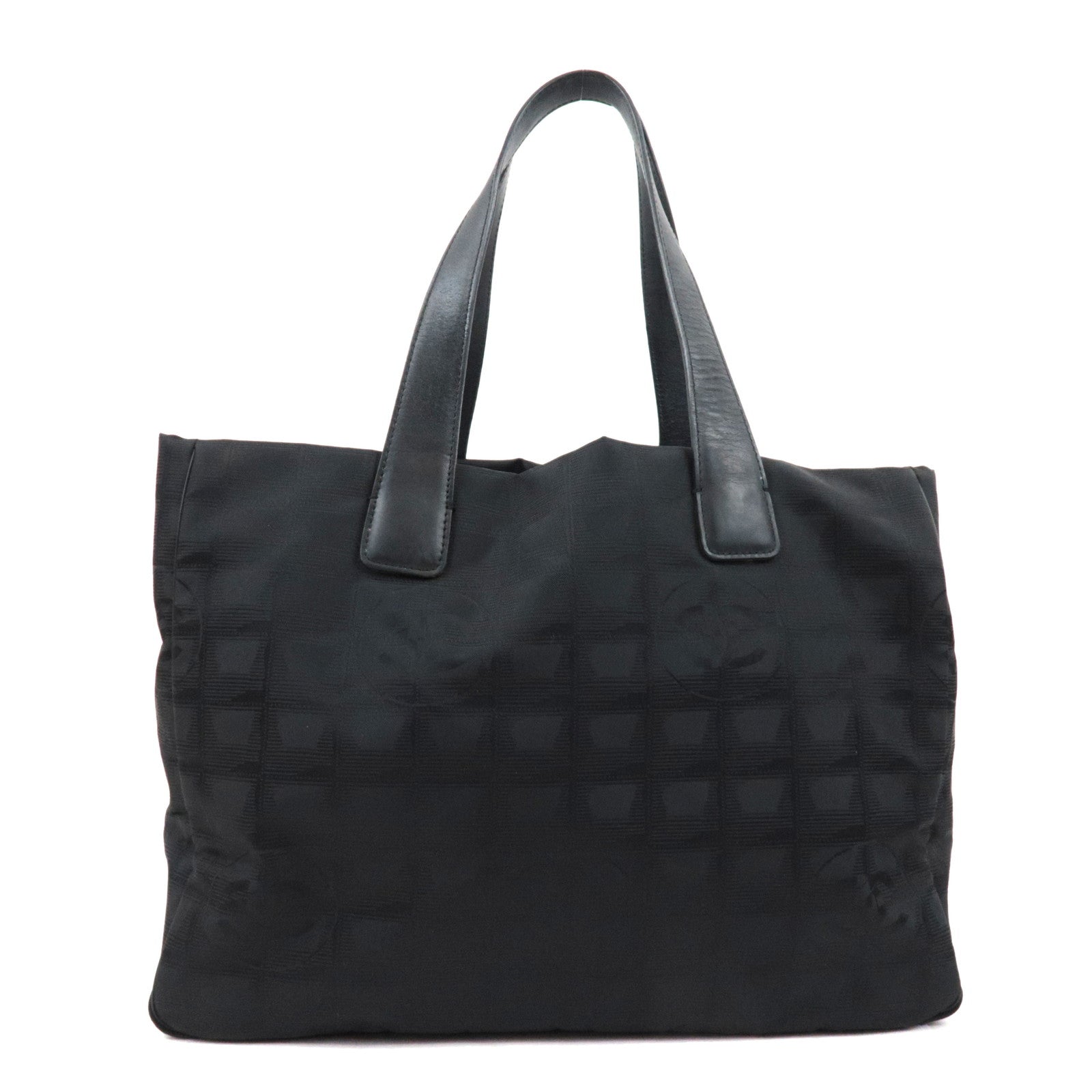 CHANEL New Travel Line MM Tote Bag Nylon Jacquard Black A15991 *Guarantee Card75578