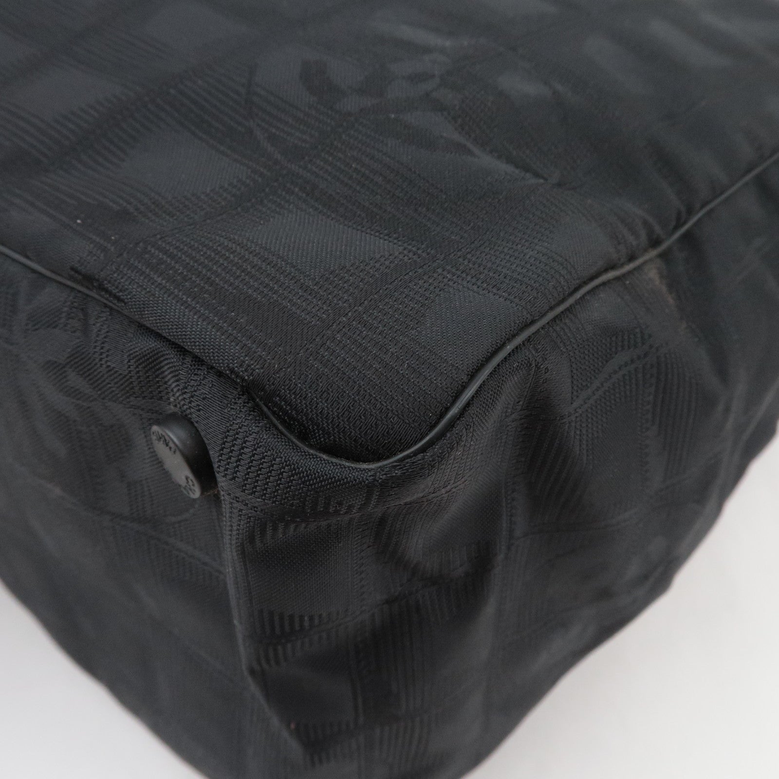 CHANEL New Travel Line MM Tote Bag Nylon Jacquard Black A15991 *Guarantee Card