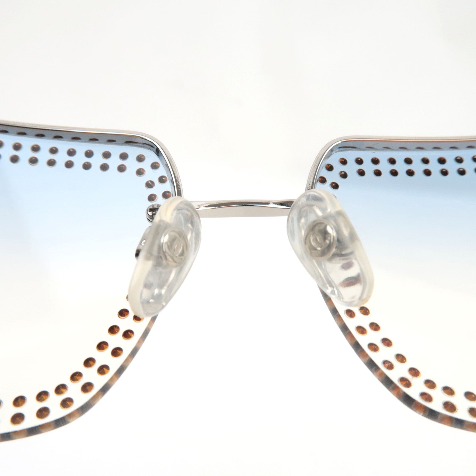 CHANEL Rhinestone Sunglasses 4105-B C.124/79 62□15 120 Clear *Box, Case