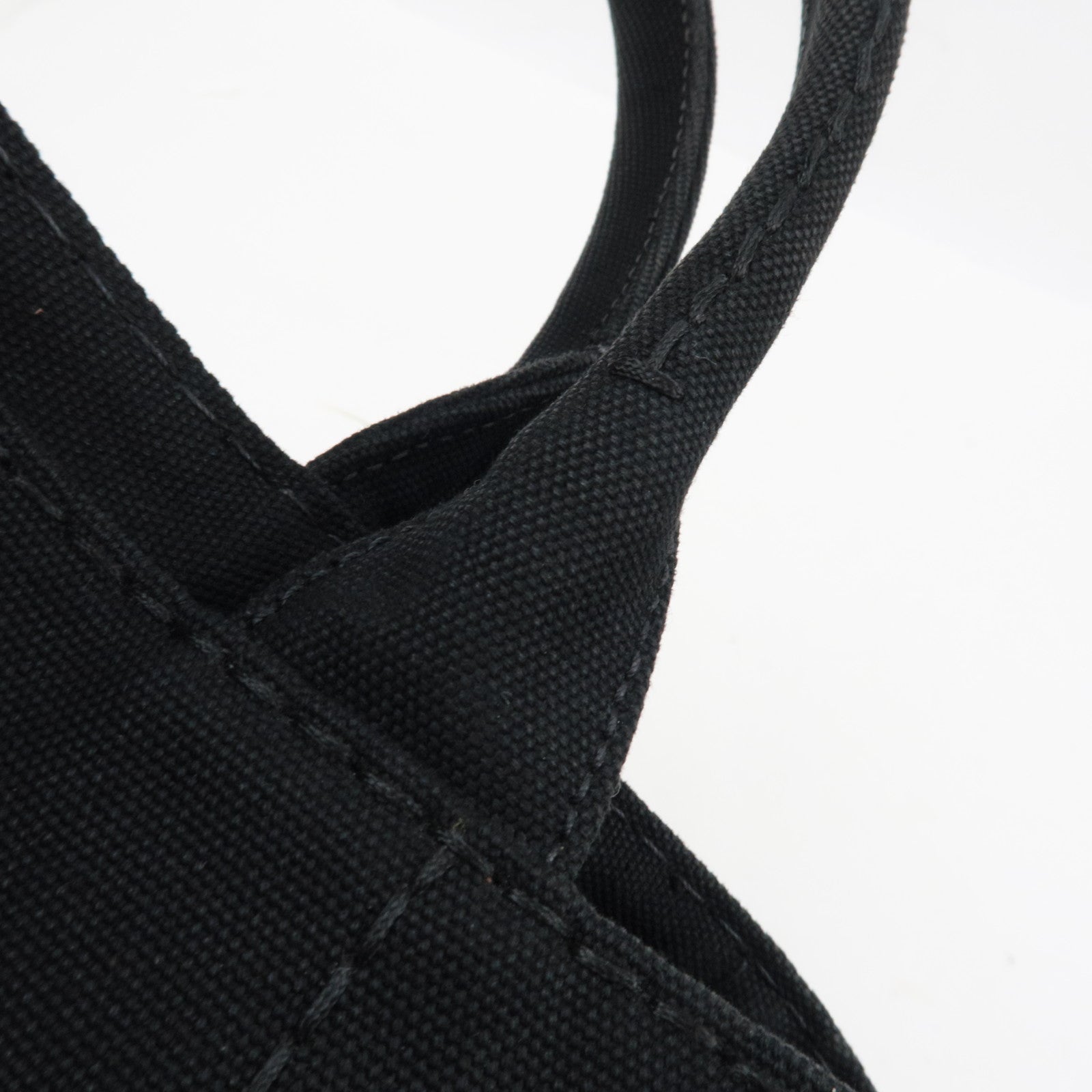 PRADA Canapa Mini 2Way Tote Shoulder Bag Canvas Black B2439G *G card, strap