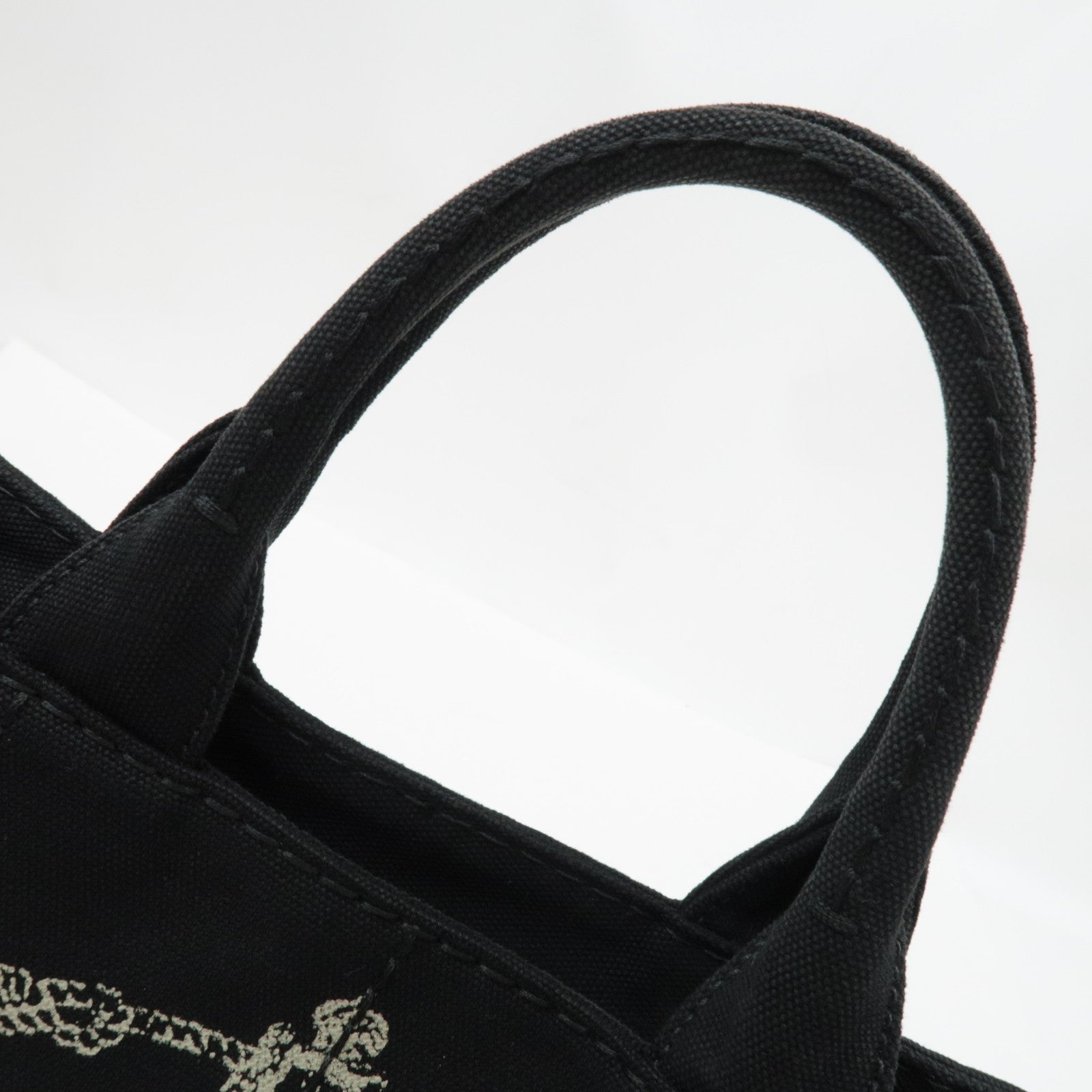 PRADA Canapa Mini 2Way Tote Shoulder Bag Canvas Black B2439G *G card, strap
