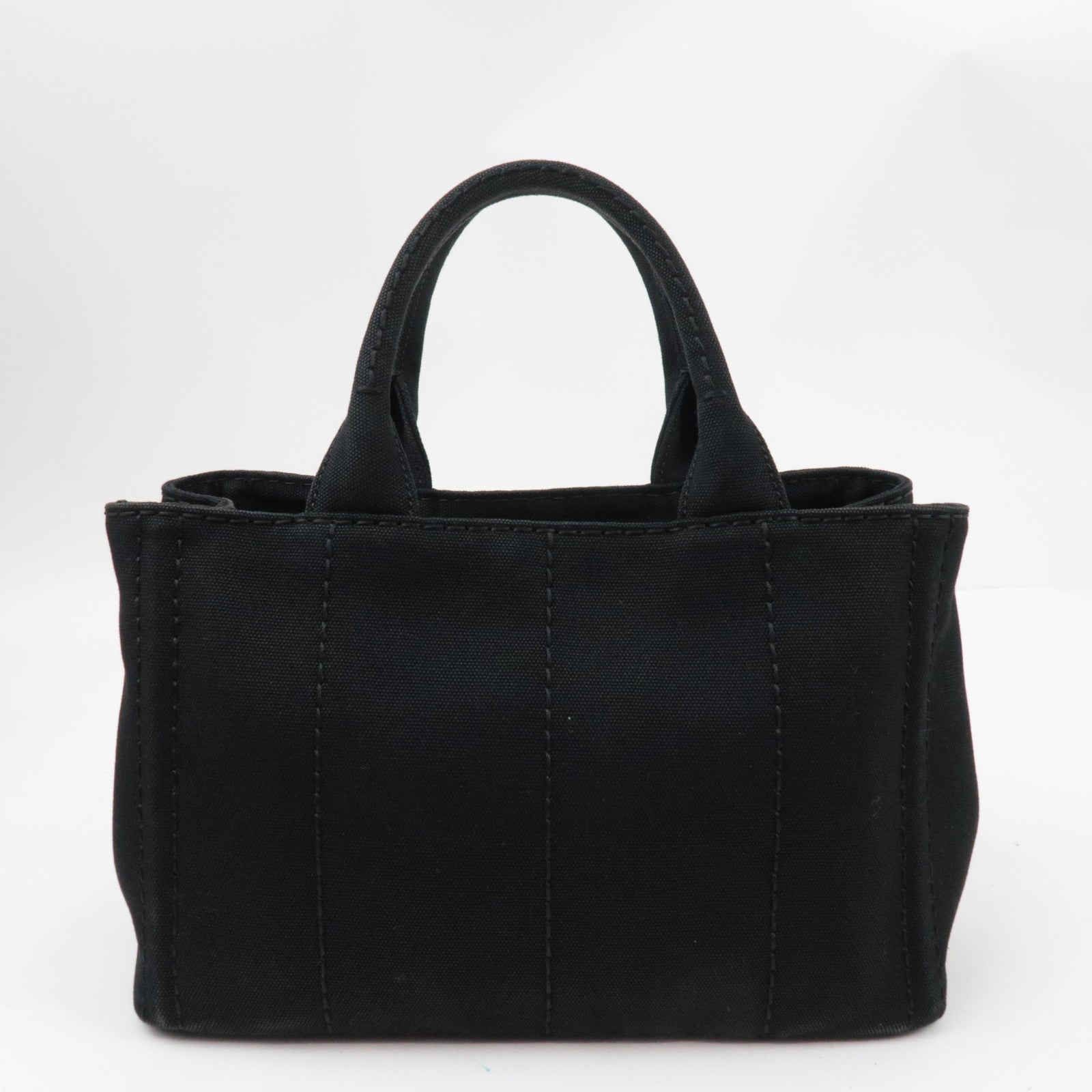 PRADA Canapa Mini 2Way Tote Shoulder Bag Canvas Black B2439G *G card, strap