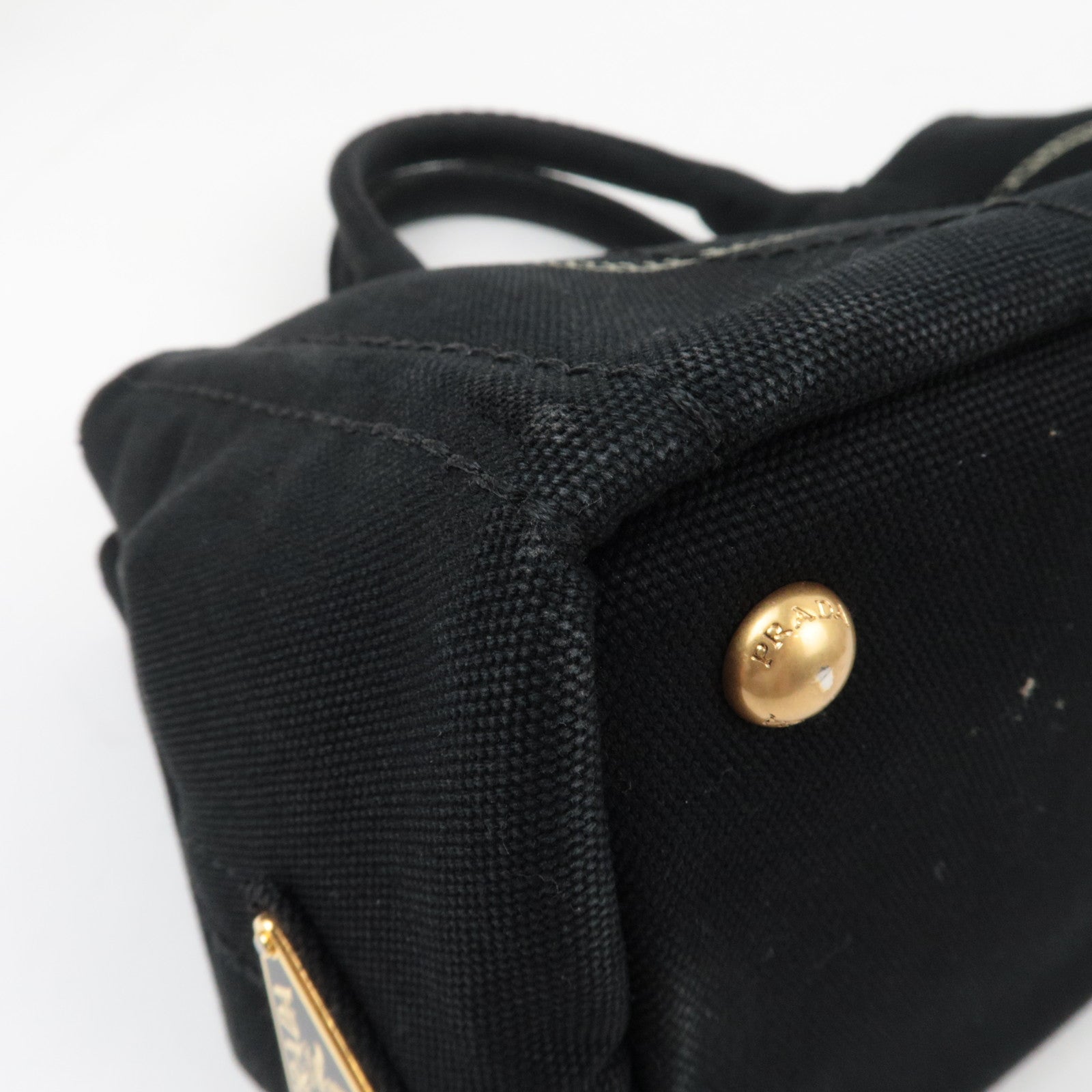 PRADA Canapa Mini 2Way Tote Shoulder Bag Canvas Black B2439G *G card, strap