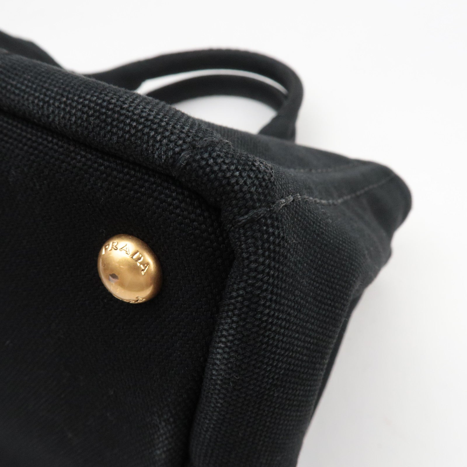 PRADA Canapa Mini 2Way Tote Shoulder Bag Canvas Black B2439G *G card, strap