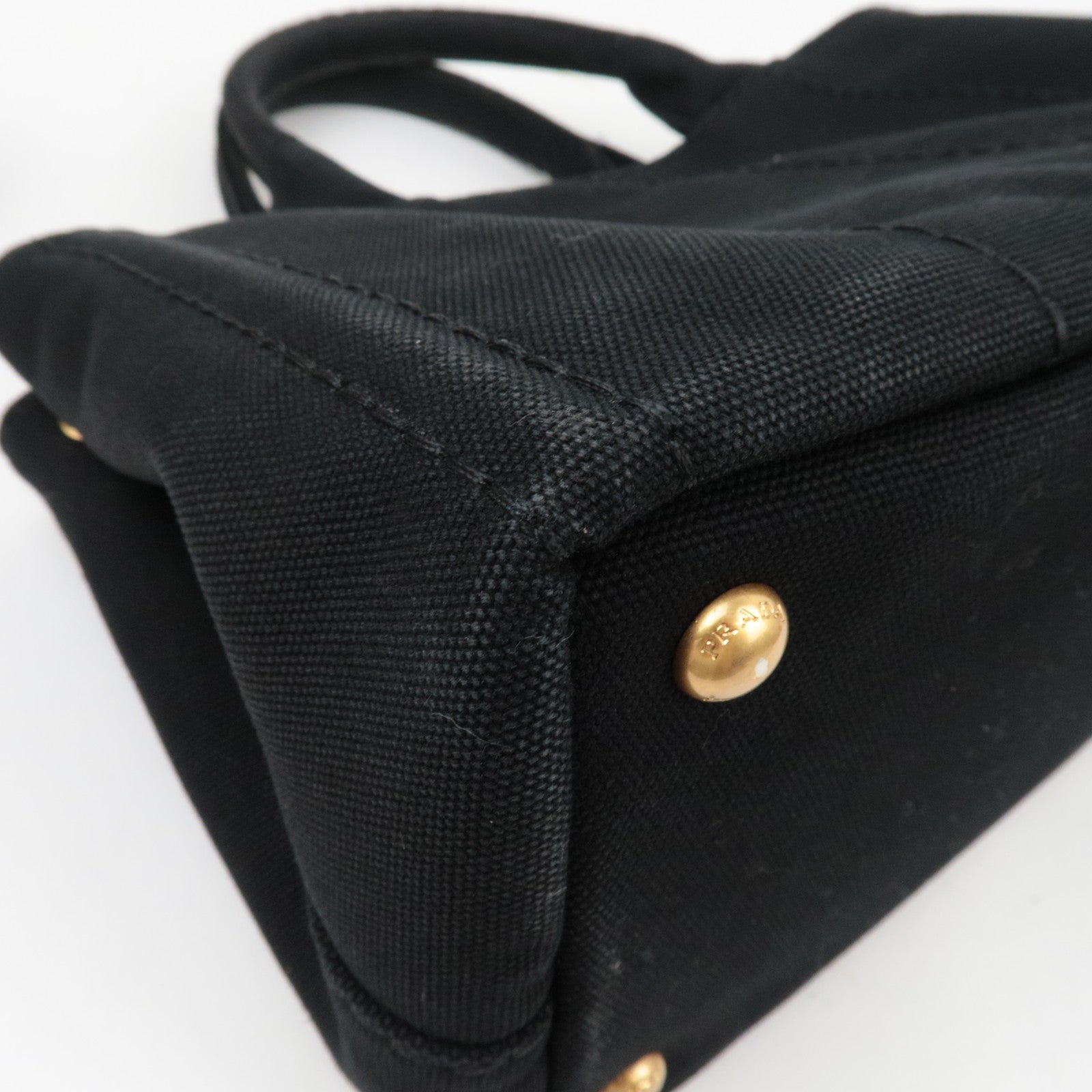 PRADA Canapa Mini 2Way Tote Shoulder Bag Canvas Black B2439G *G card, strap