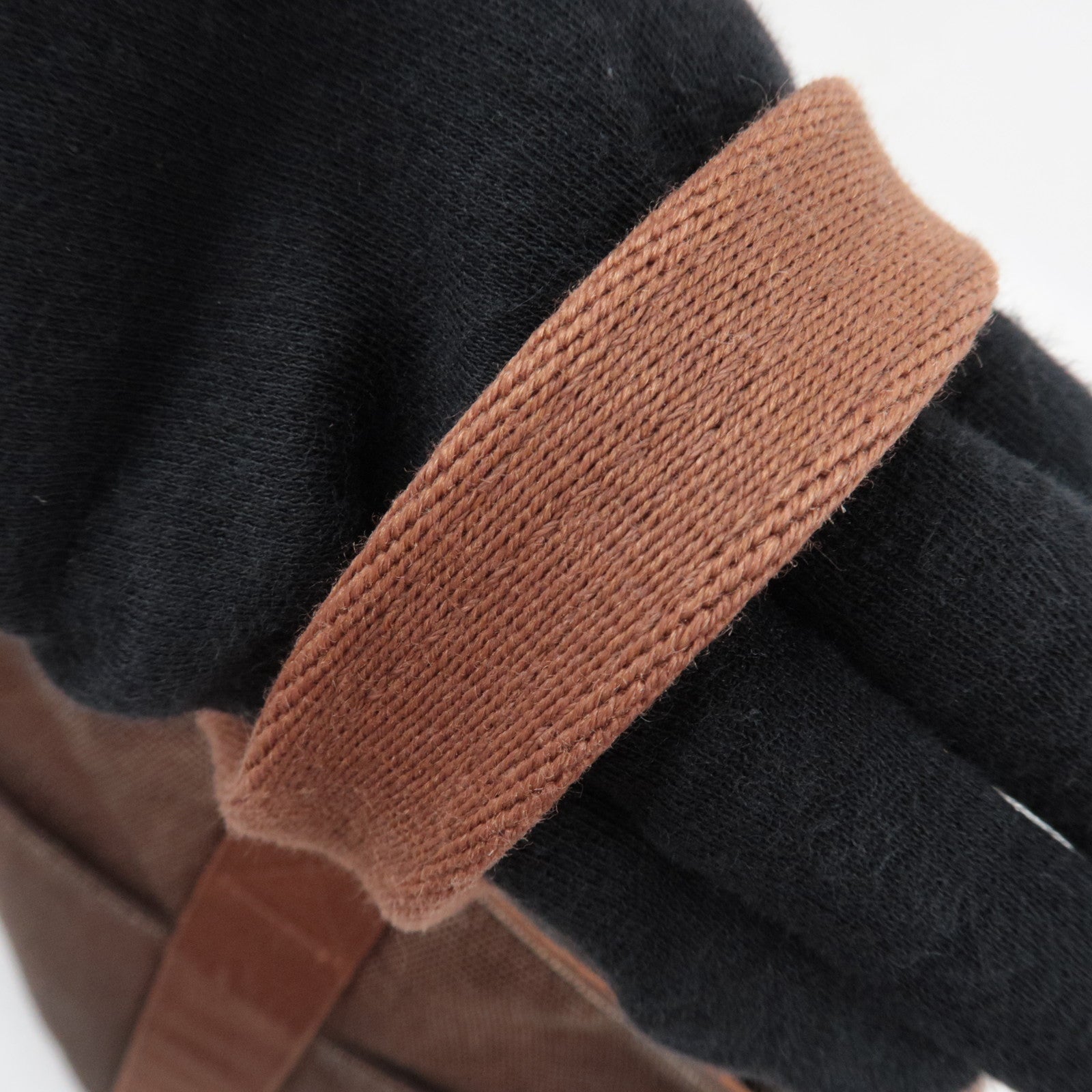 HERMES Saxo MM One Shoulder Bag Handbag Toile Ash Brown