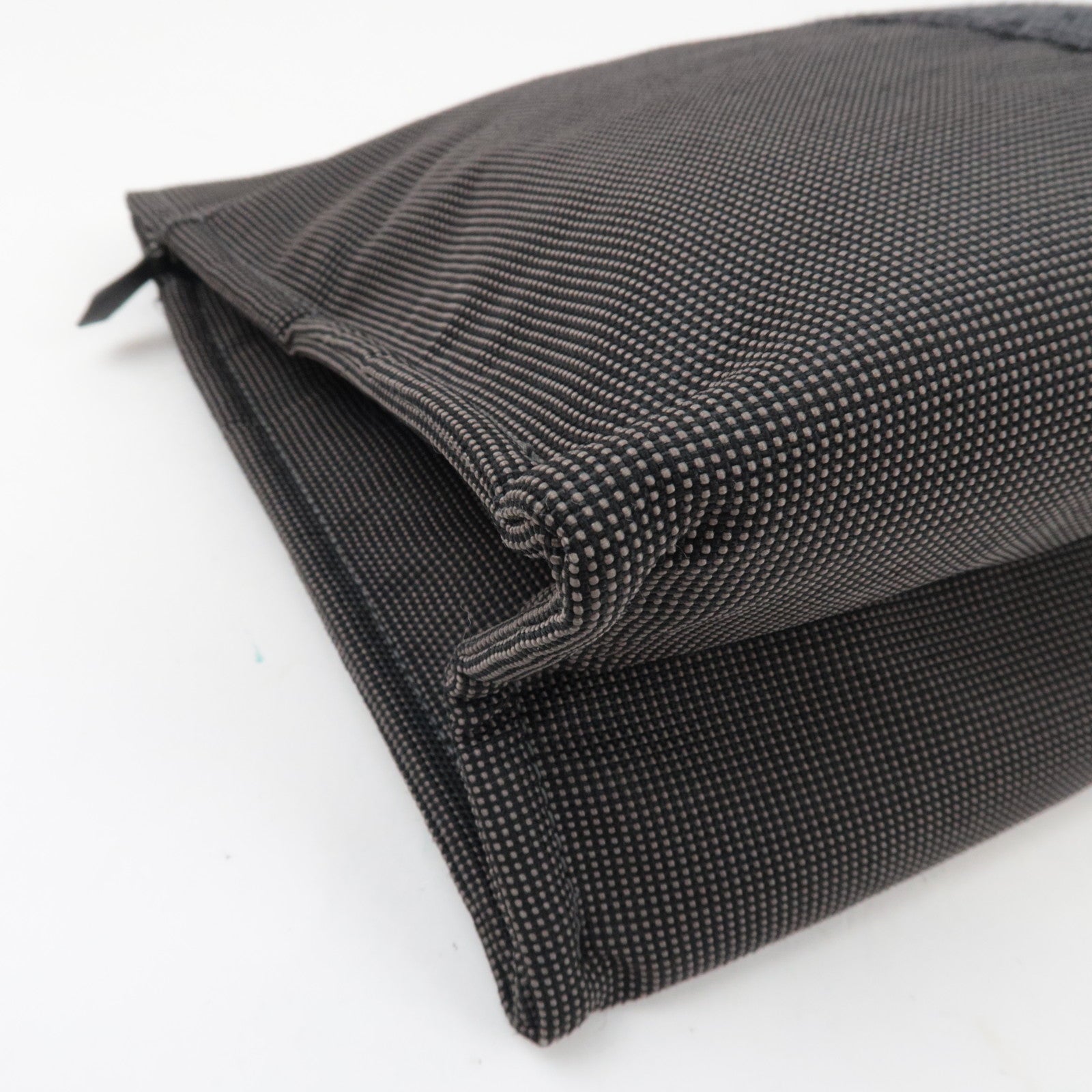 HERMES Her Line Pouch MM Clutch Bag Pouch Canvas Gray