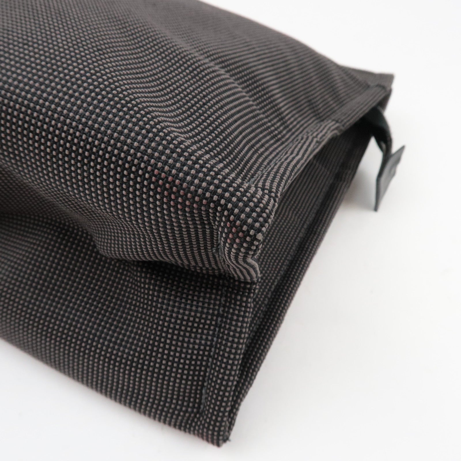 HERMES Her Line Pouch MM Clutch Bag Pouch Canvas Gray