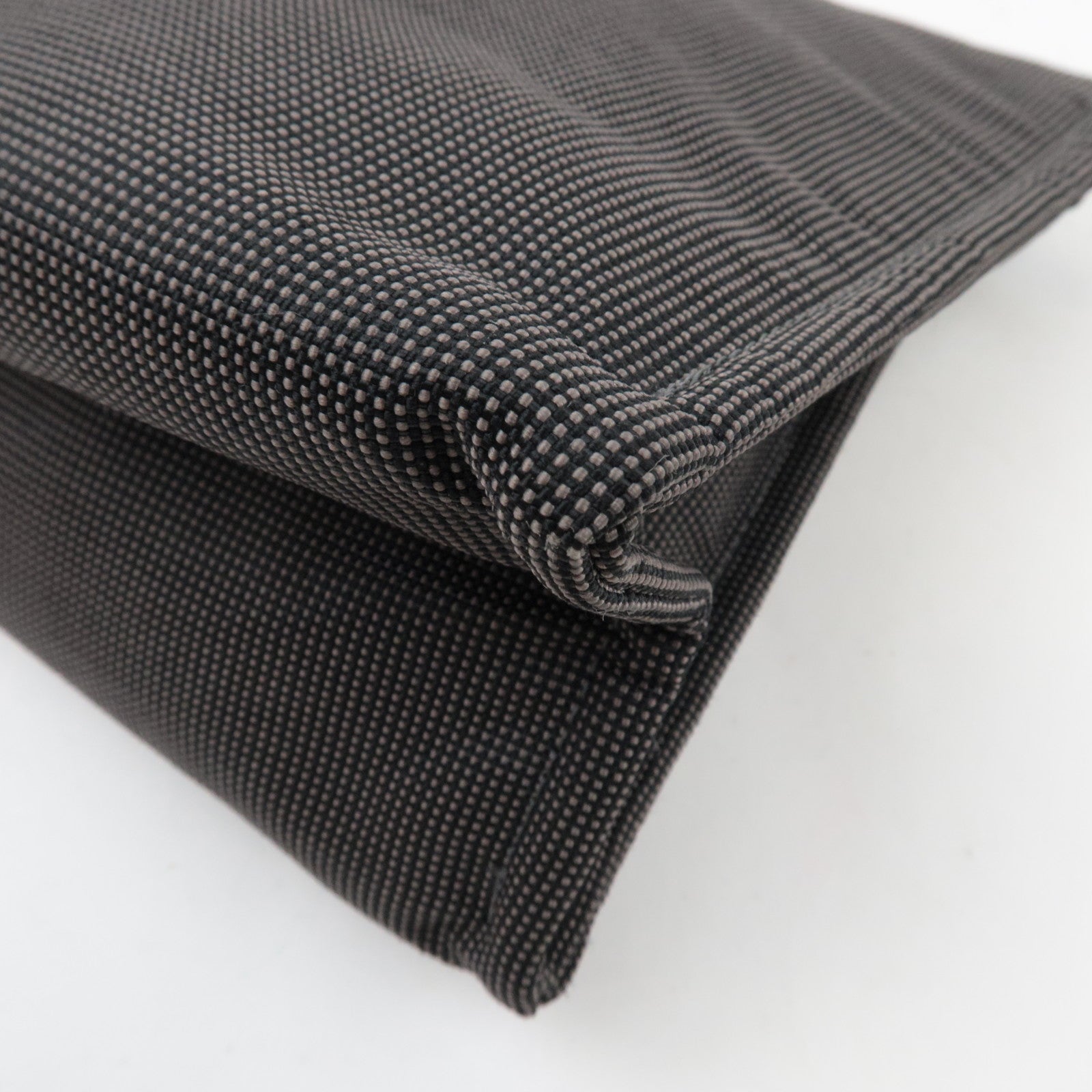 HERMES Her Line Pouch MM Clutch Bag Pouch Canvas Gray