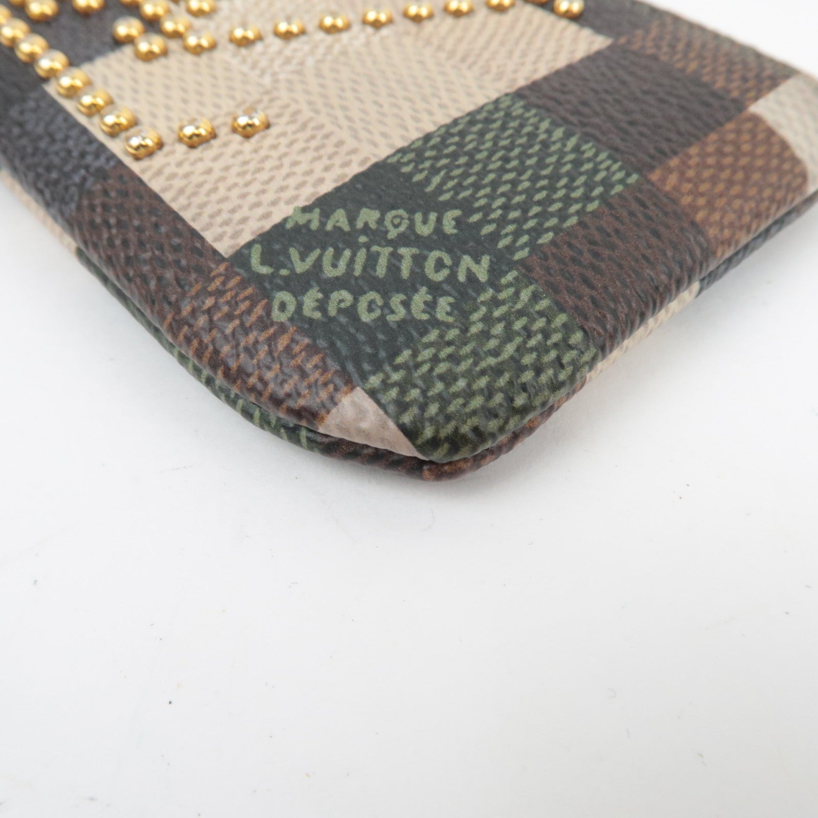 Louis Vuitton Damier Pop Damoflage Pochette Cles Coin Case Khaki M83175 RFID