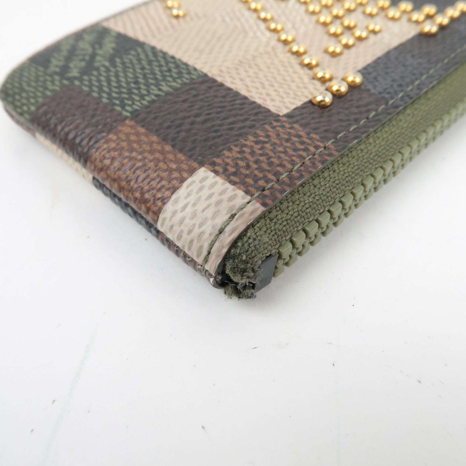 Louis Vuitton Damier Pop Damoflage Pochette Cles Coin Case Khaki M83175 RFID