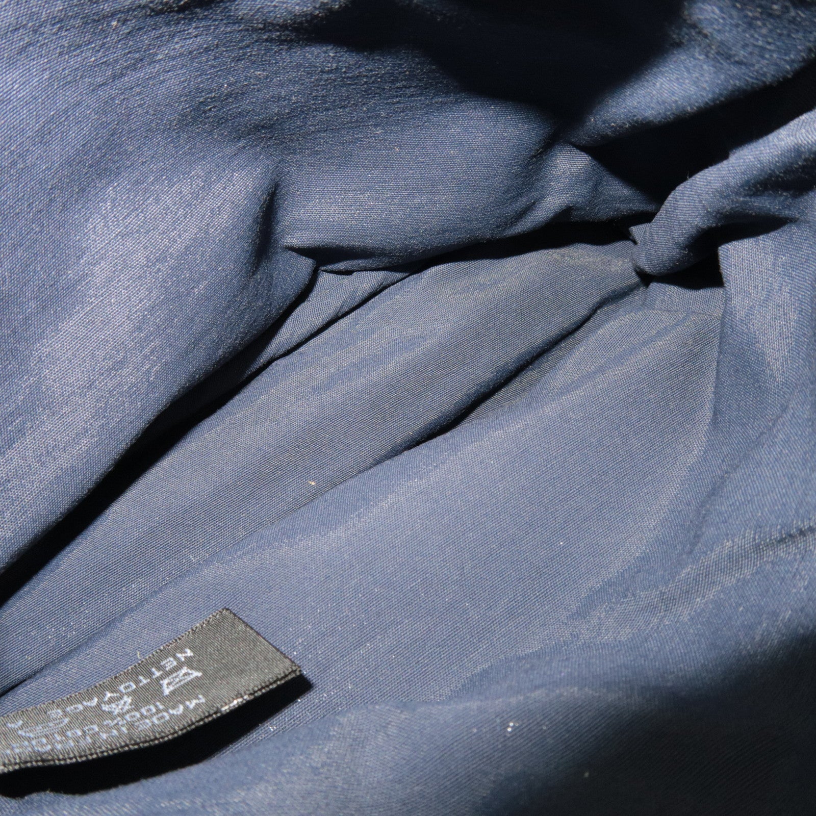 HERMES Bolide Pouch Mini 20 Cosmetic Pouch Canvas Leather Navy