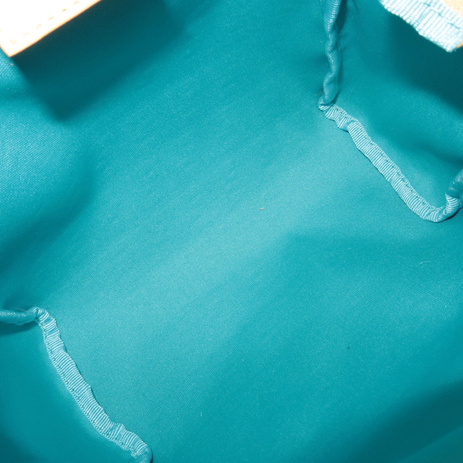 FENDI Zucchino Handbag Canvas Leather Beige Blue 8N0000 *Dust bag