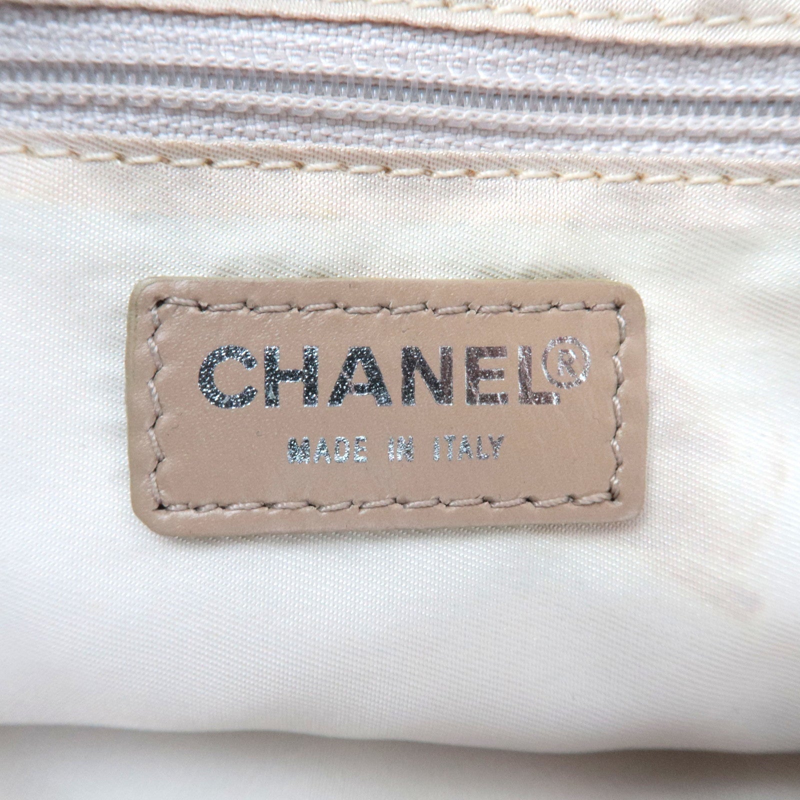 CHANEL New Travel Line Tote GM Nylon Jacquard Leather Beige A15825 *Dust Bag, G Card