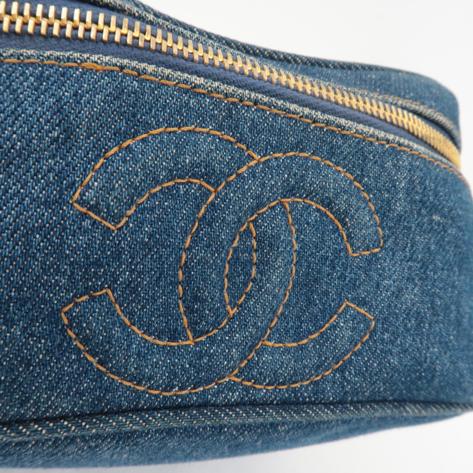 CHANEL Vanity Bag Denim Blue 4668533 *Guarantee Card