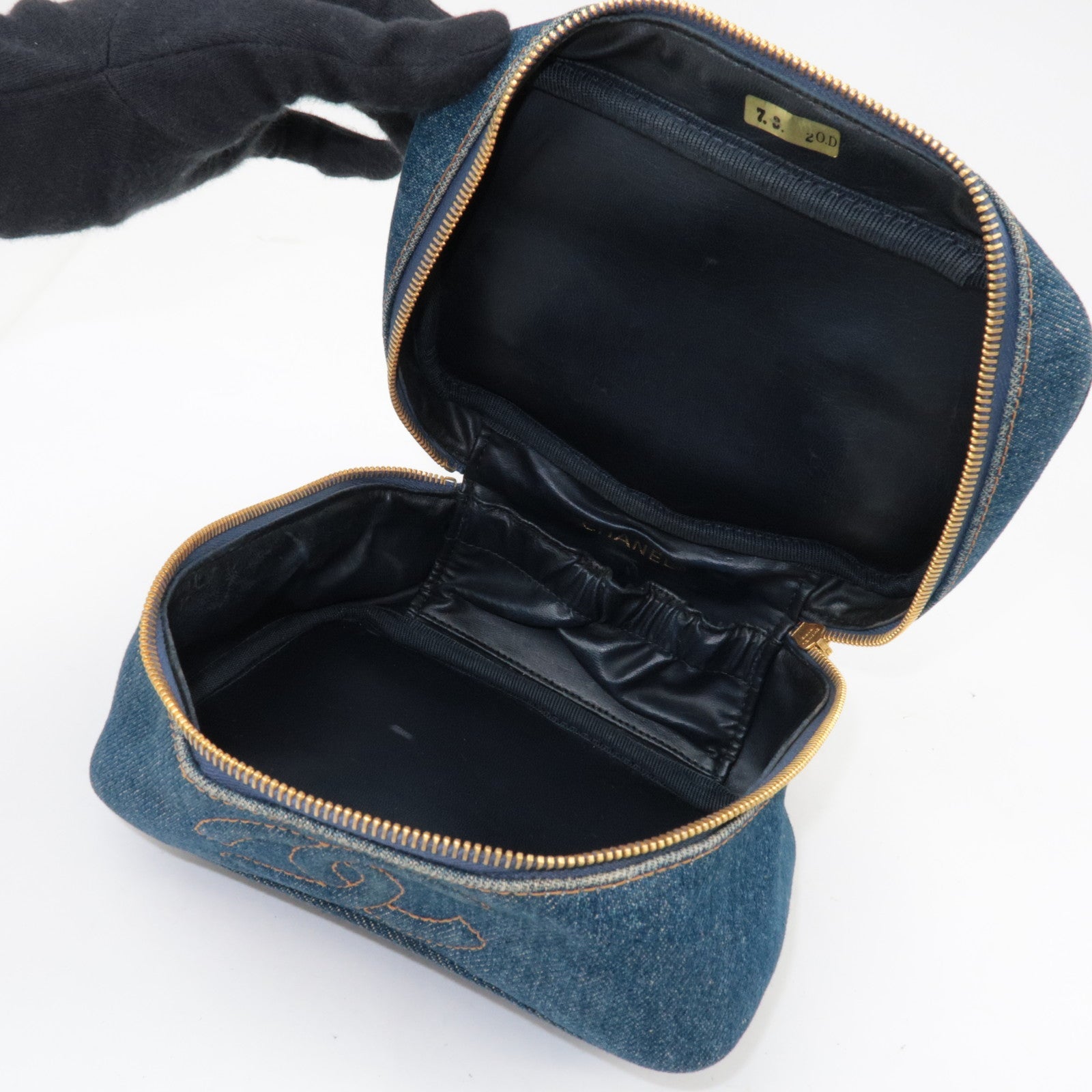 CHANEL Vanity Bag Denim Blue 4668533 *Guarantee Card