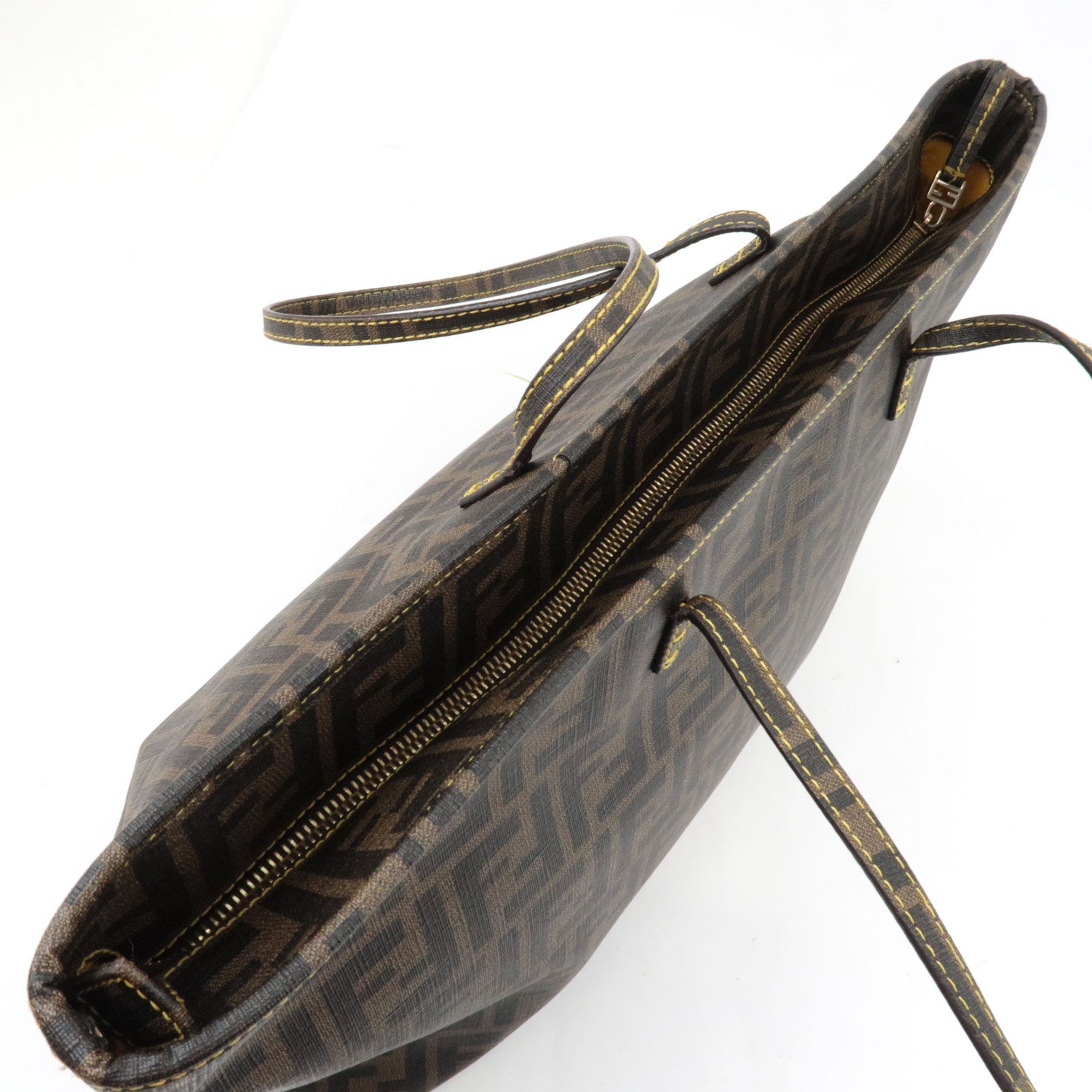 FENDI Zucca Tote Bag PVC Khaki Black 8BH185 *Dust bag