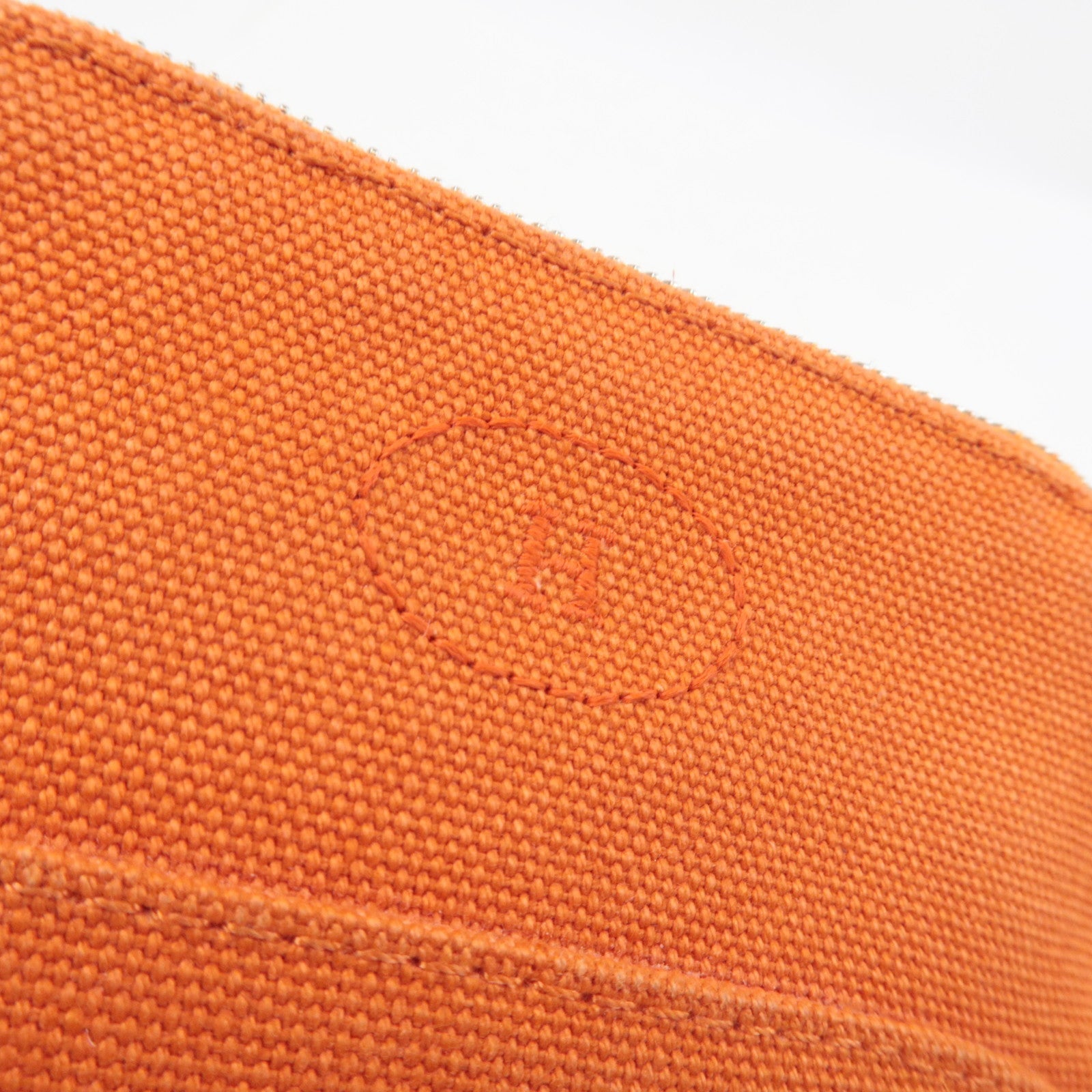 HERMES Bolide Pouch Mini Mini 15 Cosmetic Pouch Canvas Leather Orange