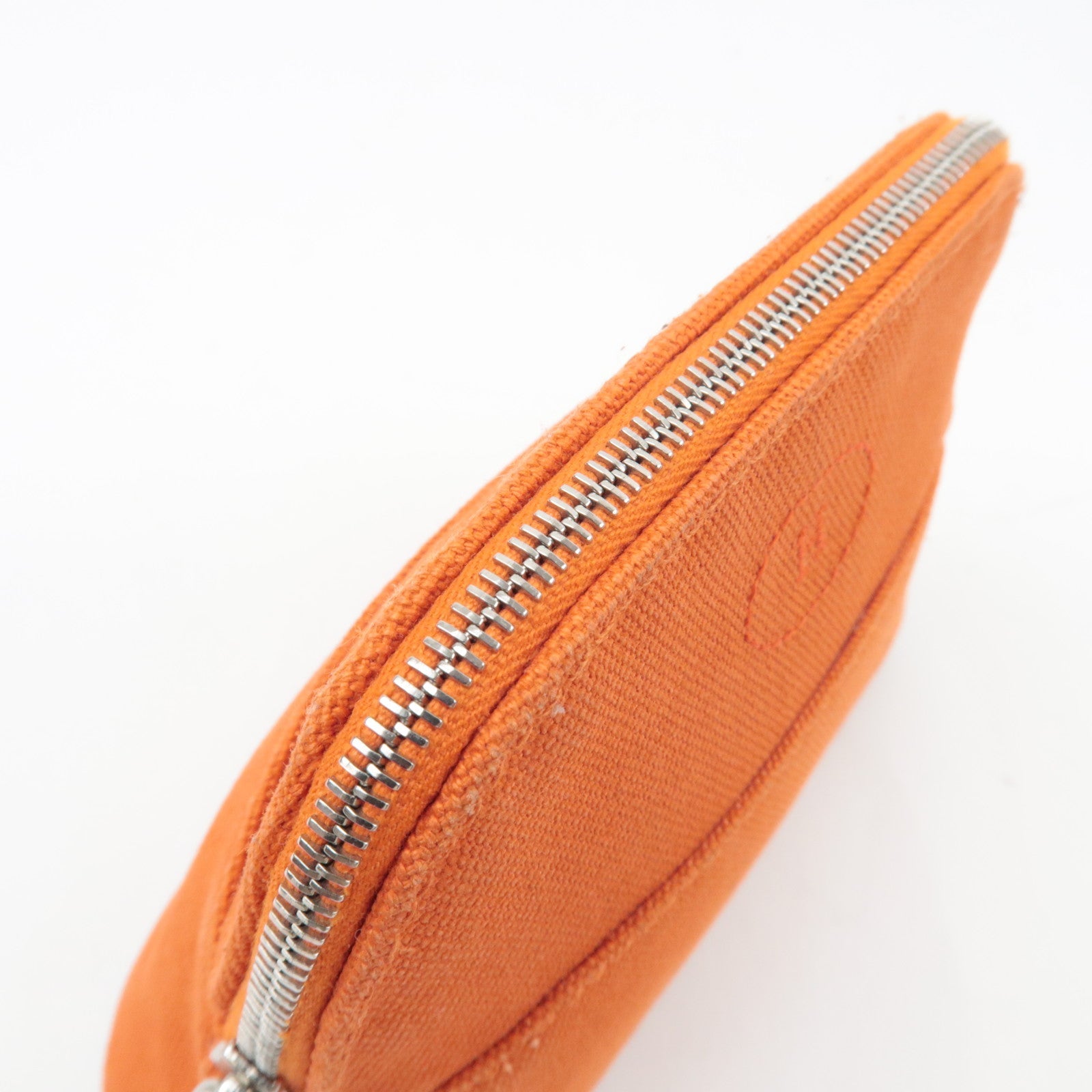 HERMES Bolide Pouch Mini Mini 15 Cosmetic Pouch Canvas Leather Orange