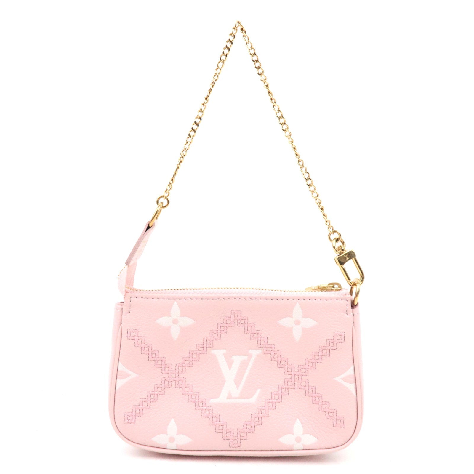 Louis Vuitton Monogram Empreinte Broderie Mini Pochette Accessoire Mini Bag Rose M81140 RFID *Box, Dust bag
